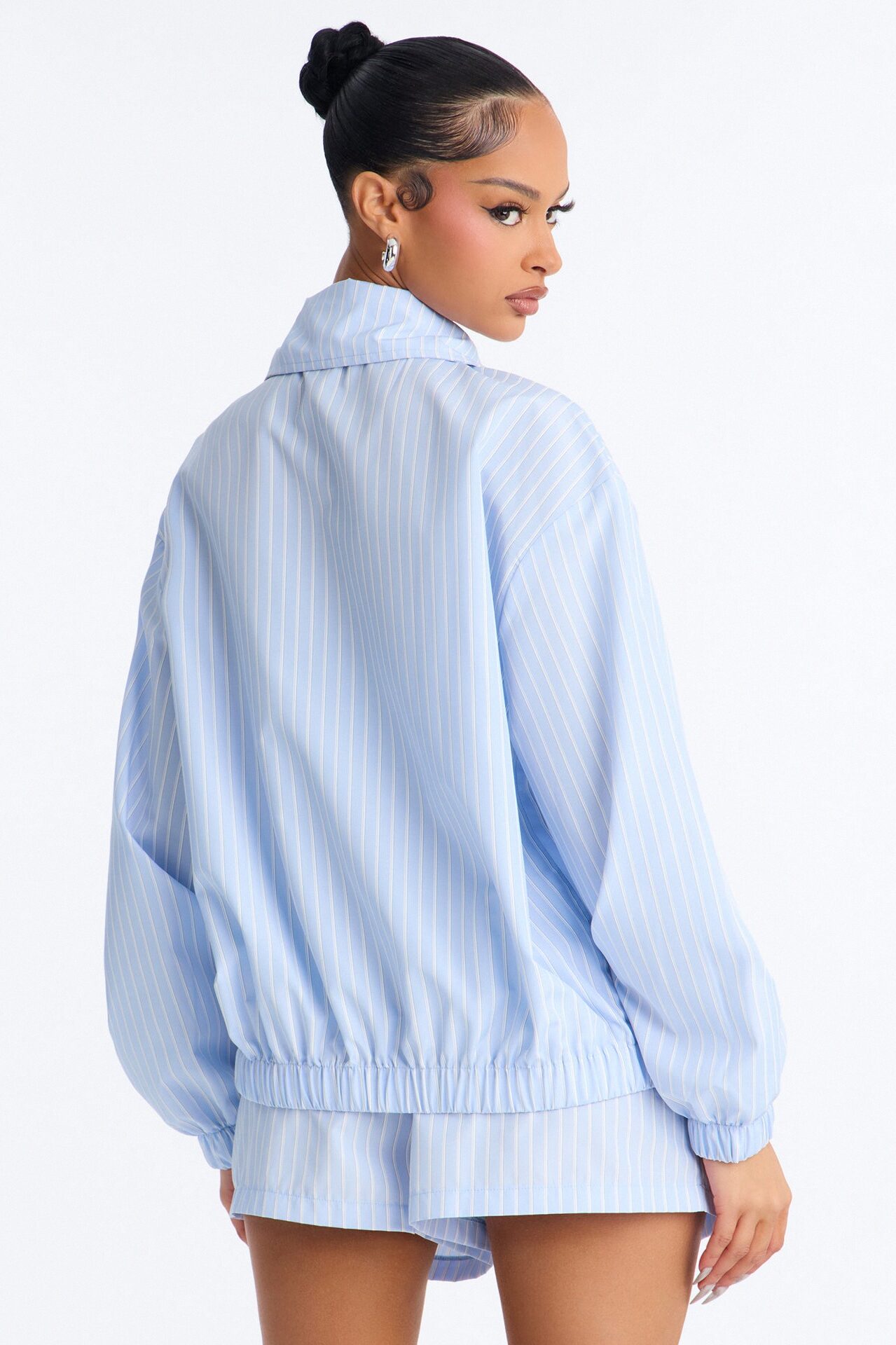 Kennedy Pinstripe Short Set - Blue