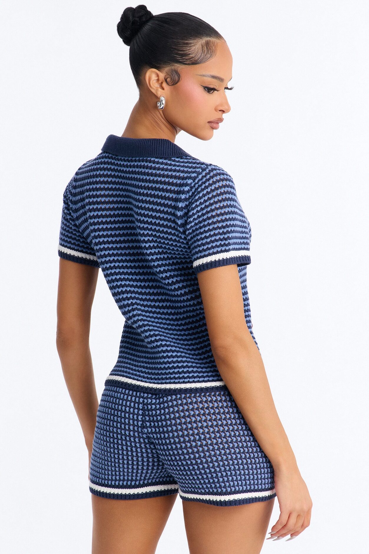 Feel The Breeze Crochet Short Set - Navy