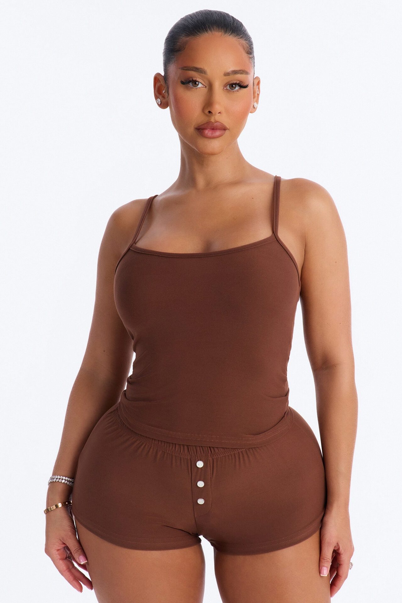 Bare Comfort Cami PJ Short Set - Mocha
