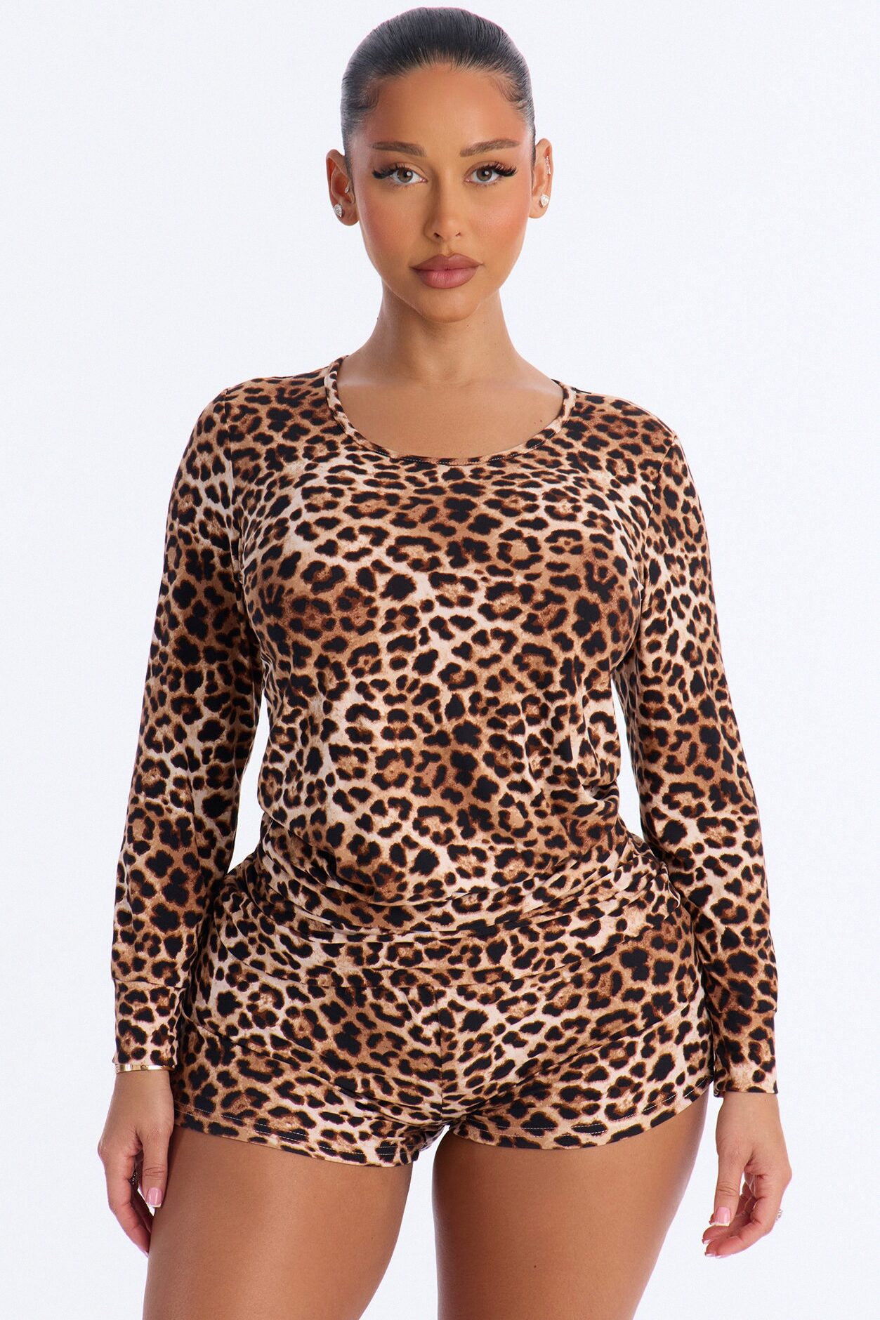 In Your Wildest Dreams 2pc PJ Short Set - Leopard