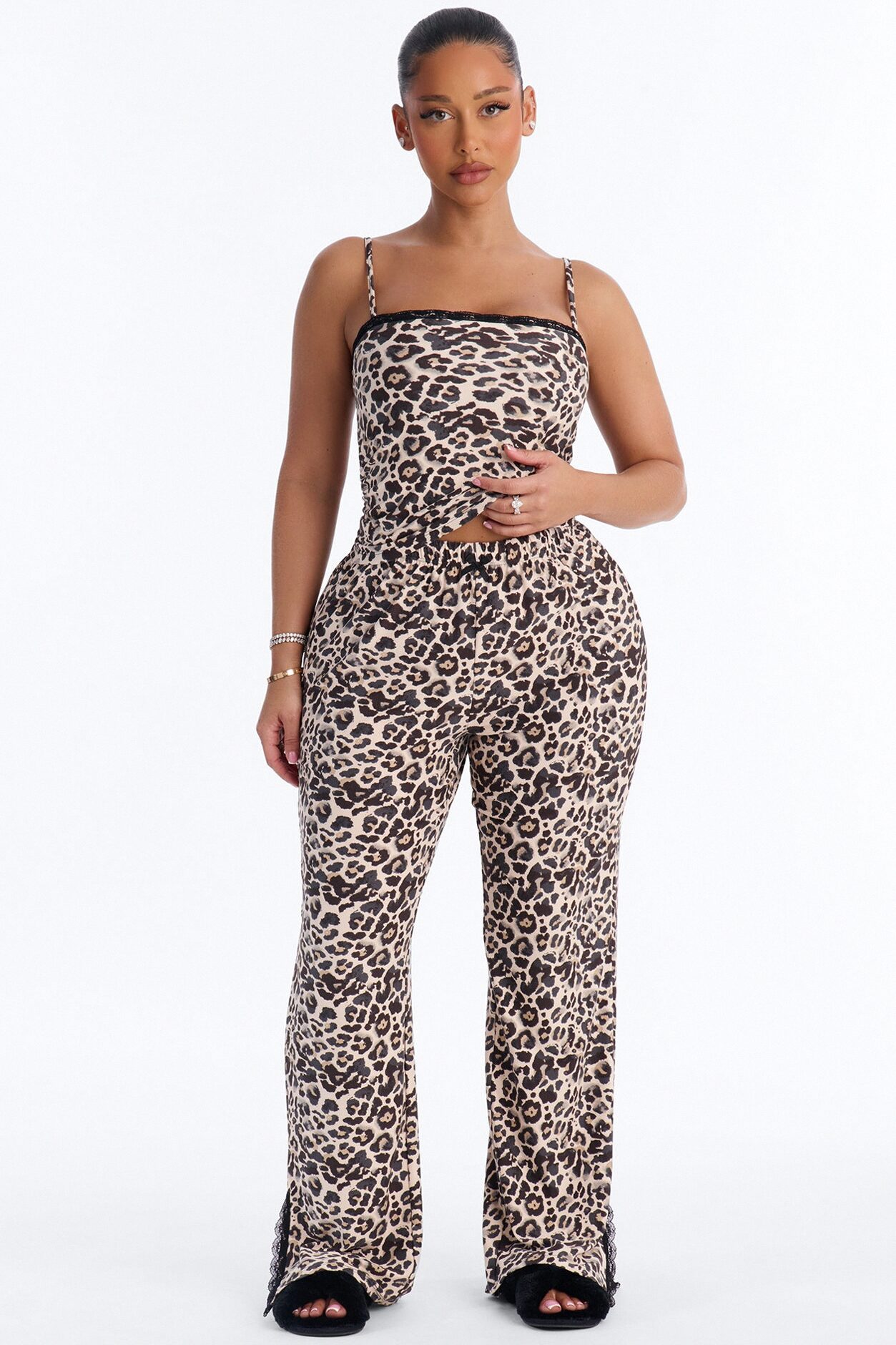 Dreamy And Chic Leopard Cami PJ Pant Set - Leopard