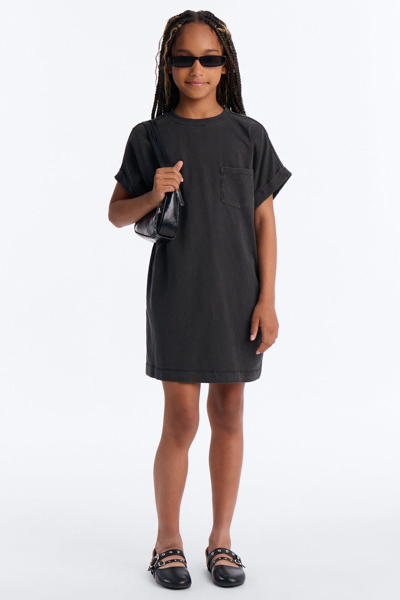 Mini Krystal TShirt Dress - Black