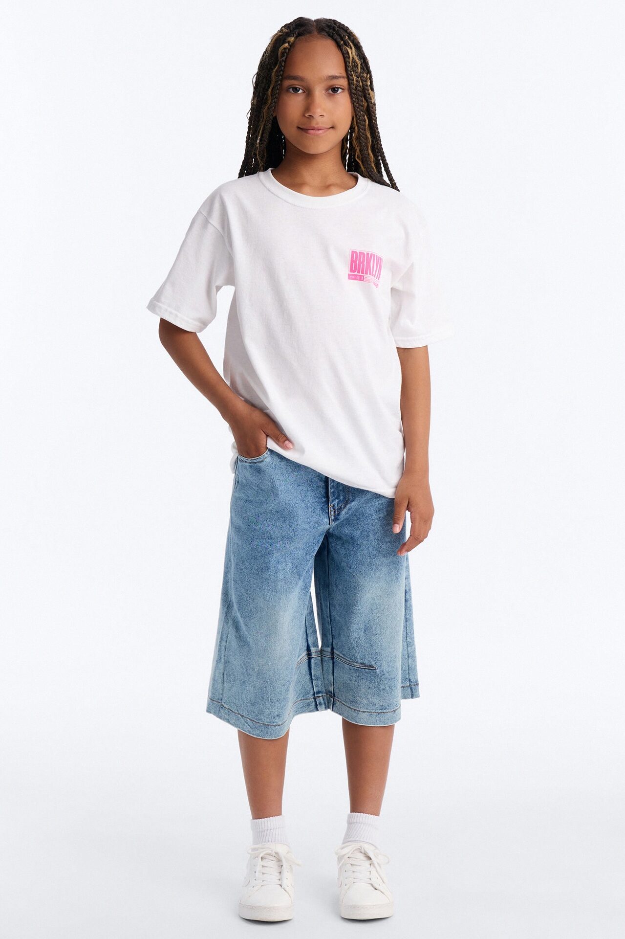 Mini Brooklyn Front And Back Graphic Tee - White
