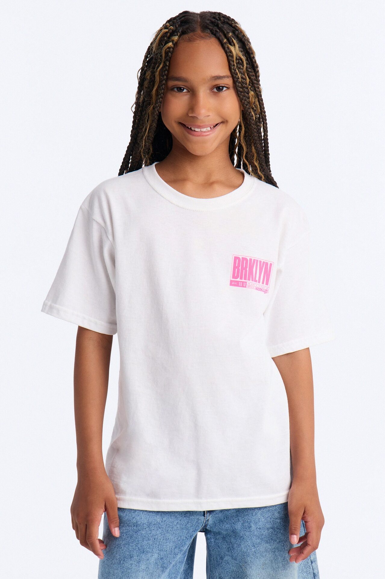 Mini Brooklyn Front And Back Graphic Tee - White