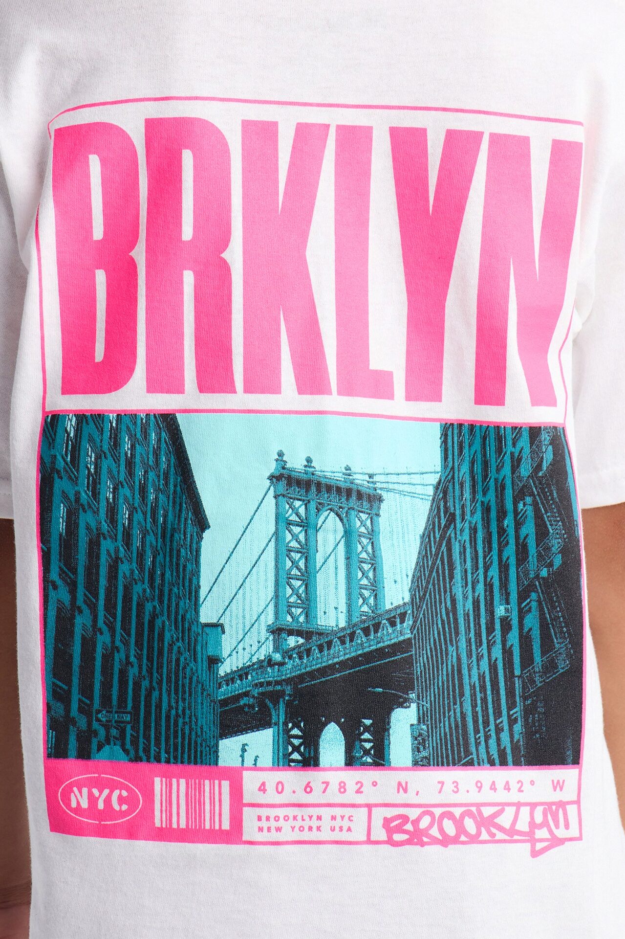 Mini Brooklyn Front And Back Graphic Tee - White