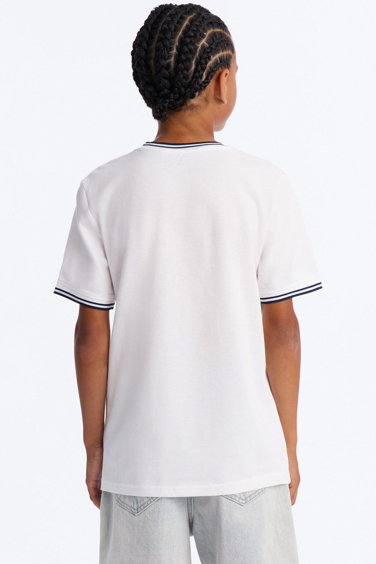 Mini I Don't Mind Pique Short Sleeve Tee - White