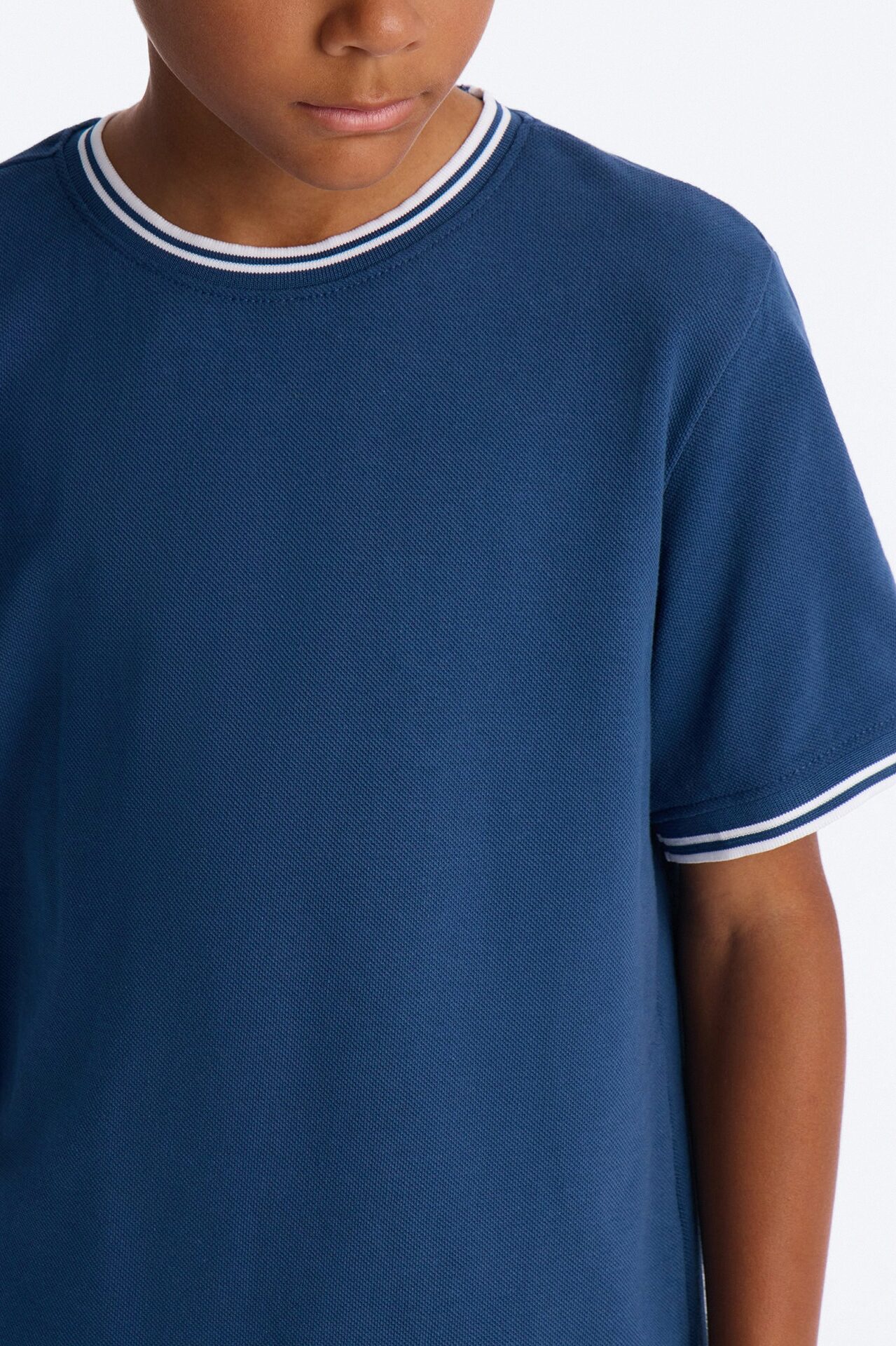 Mini I Don't Mind Pique Short Sleeve Tee - Navy