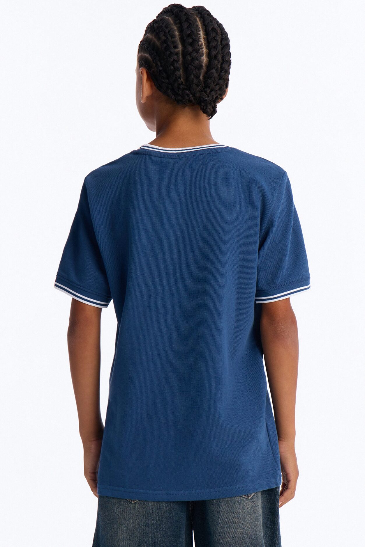 Mini I Don't Mind Pique Short Sleeve Tee - Navy