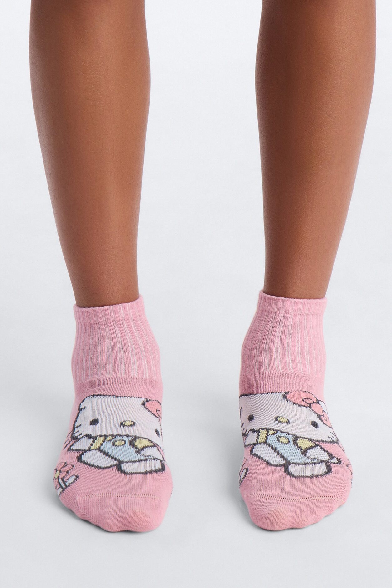 Mini Hello Kitty Lovely Day Crew Socks 5 Pack - Pink/combo