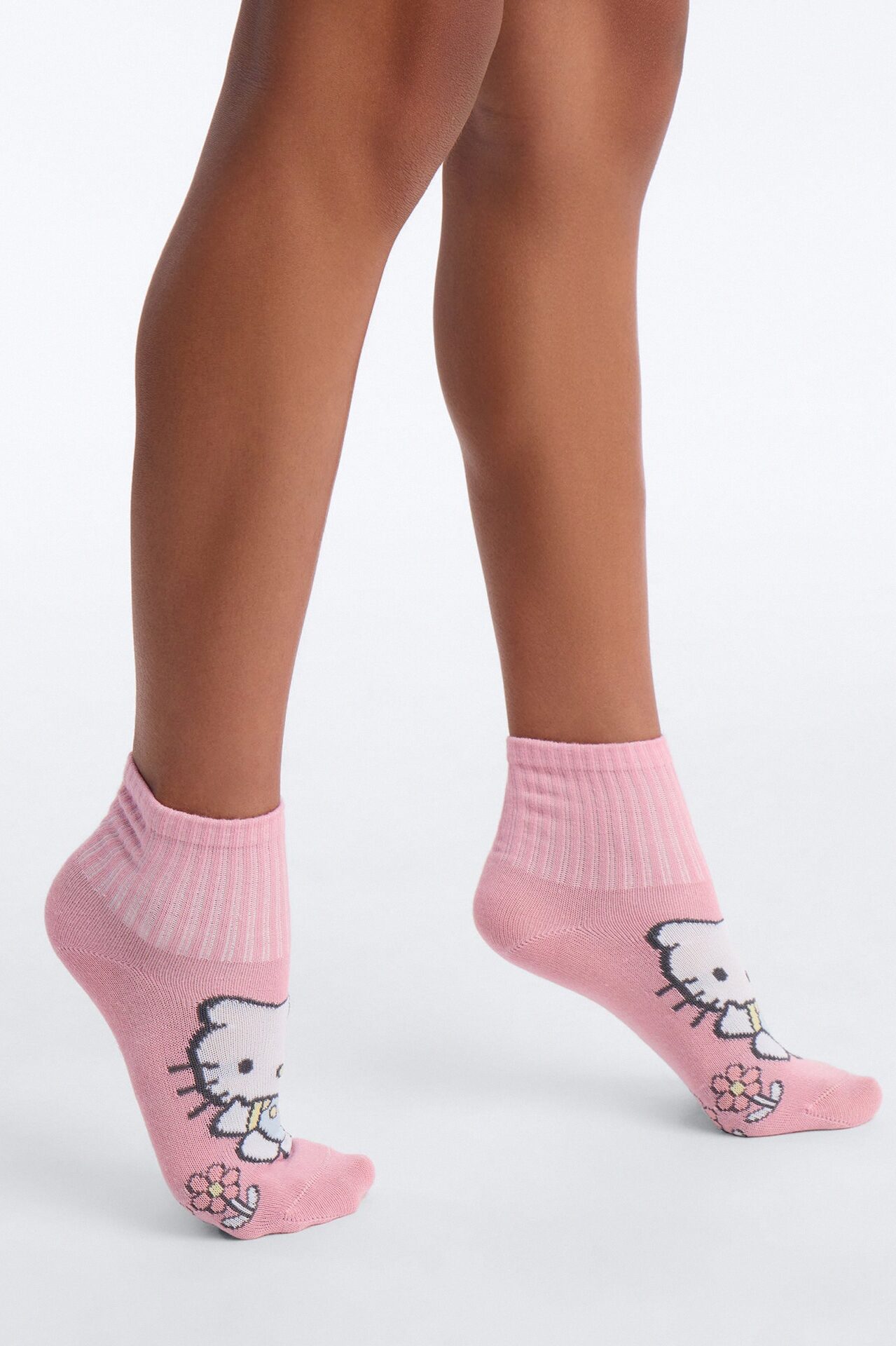 Mini Hello Kitty Lovely Day Crew Socks 5 Pack - Pink/combo