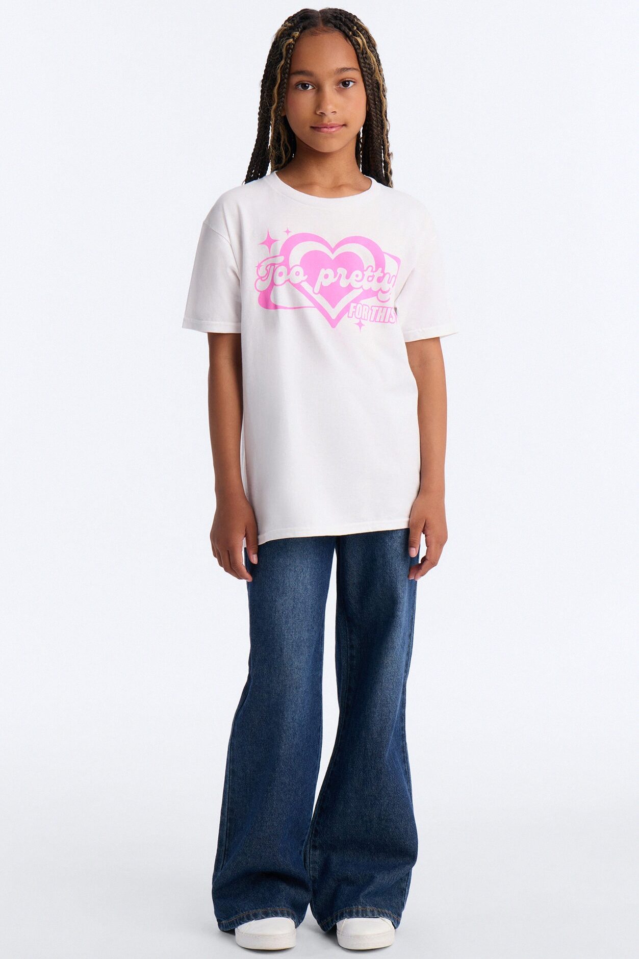 Mini Too Pretty For This Short Sleeve Tee - White