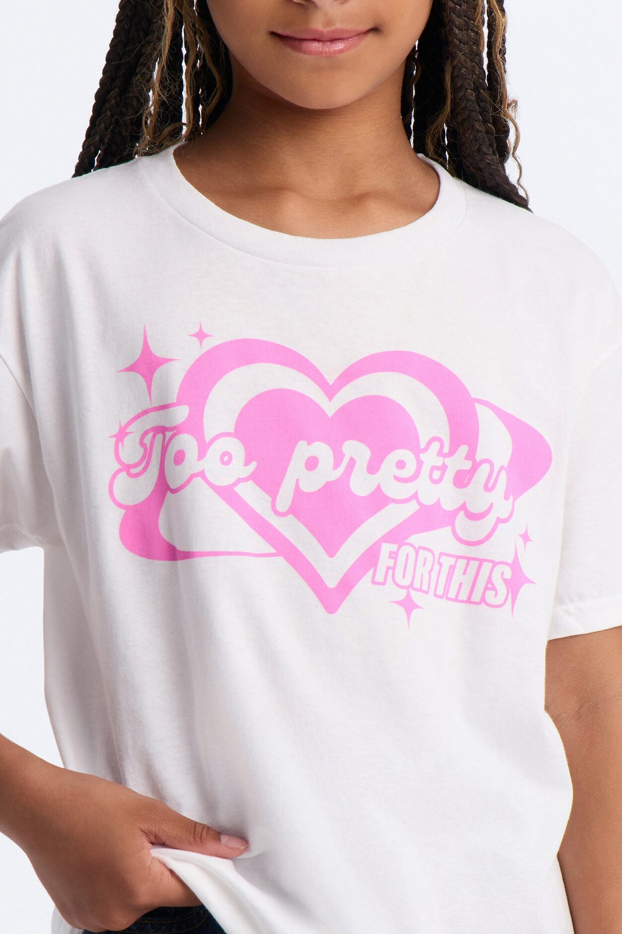 Mini Too Pretty For This Short Sleeve Tee - White