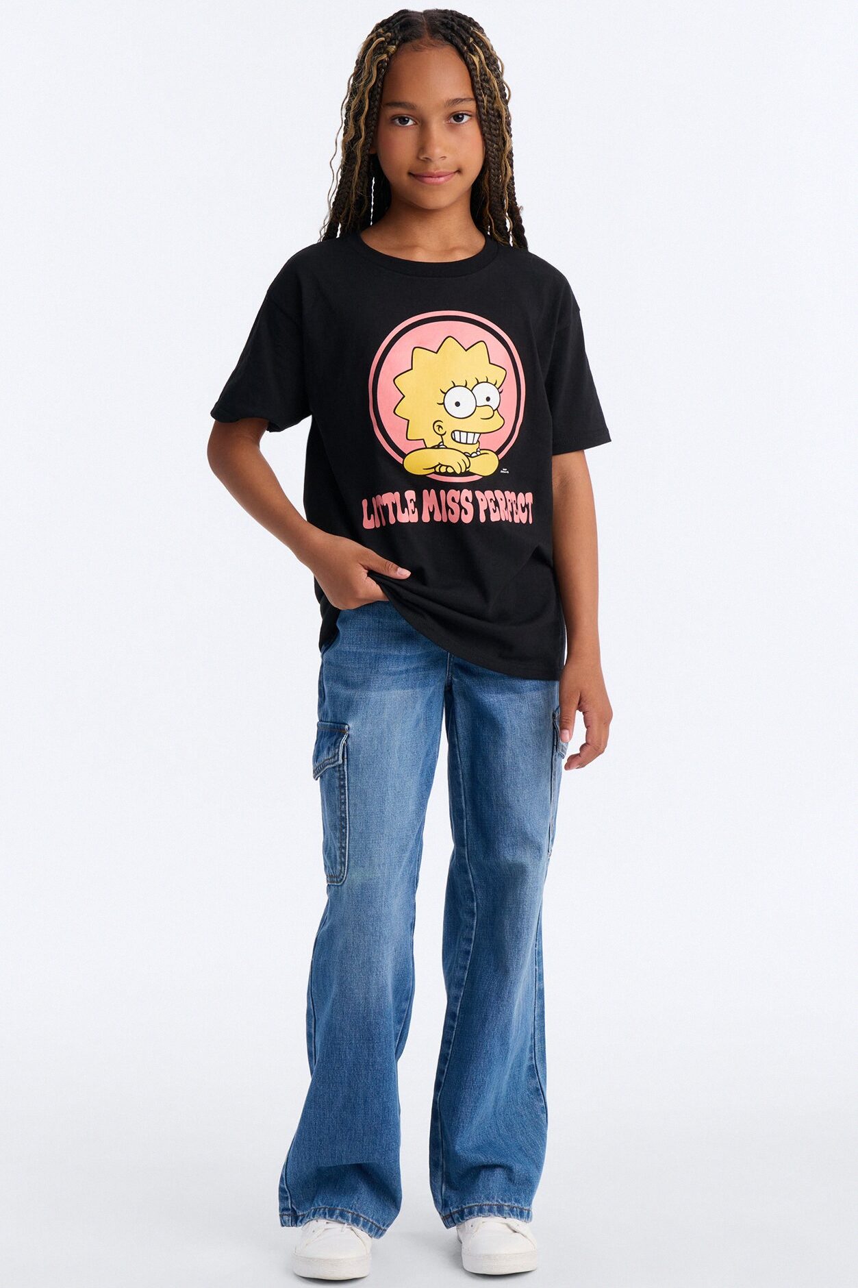 Mini Lisa Simpson Little Miss Perfect Short Sleeve Tee - Black