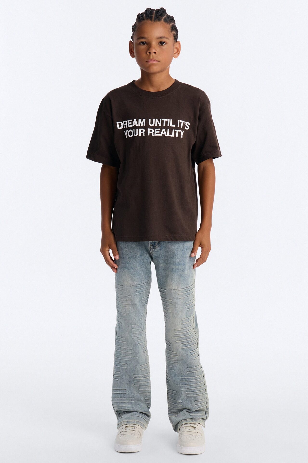 Mini Dream Until Its Your Reality Short Sleeve Tee - Brown