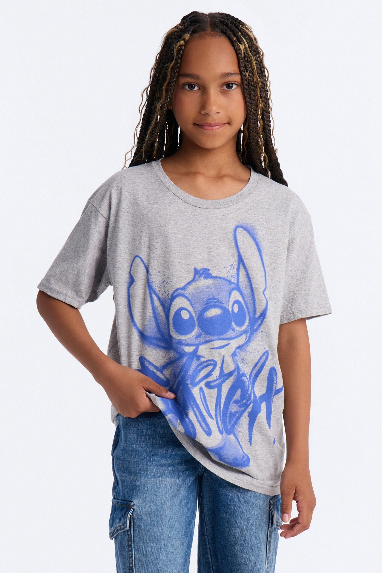 Mini Stitch Airbrush Short Sleeve Tee - Grey