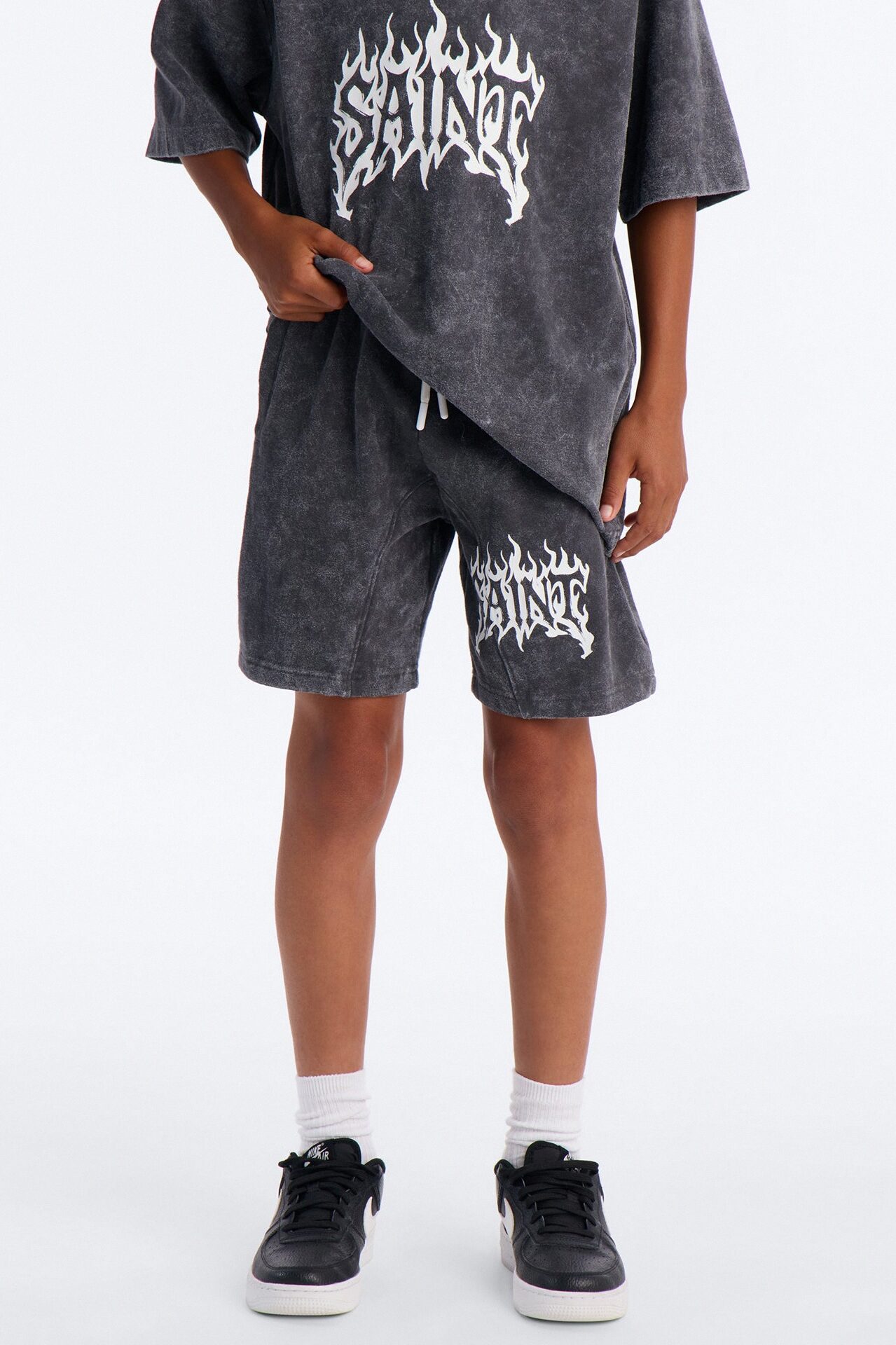 Mini Saint Forever Shorts - Black Wash