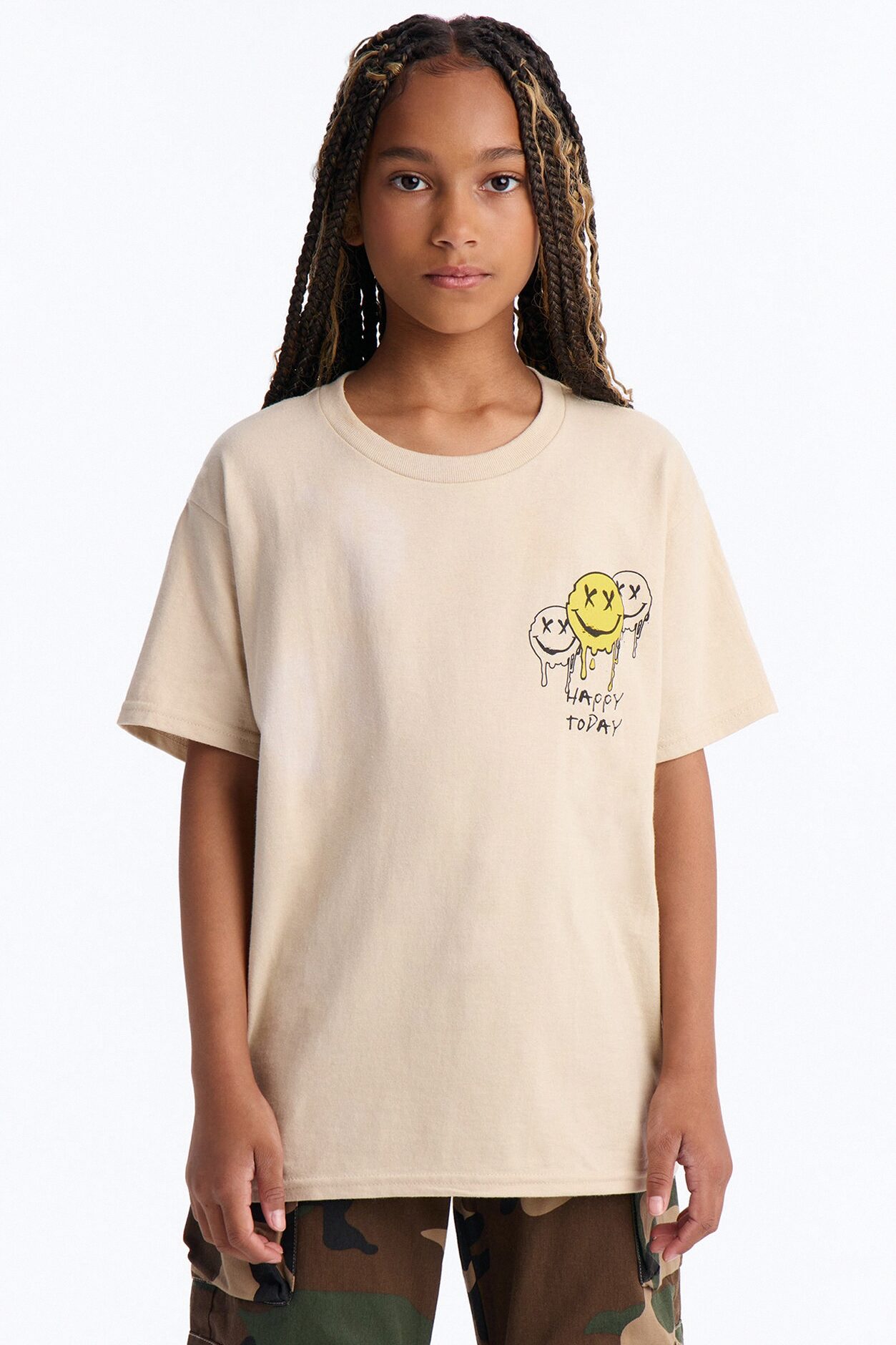 Mini Happy Happy Today Tee - Sand