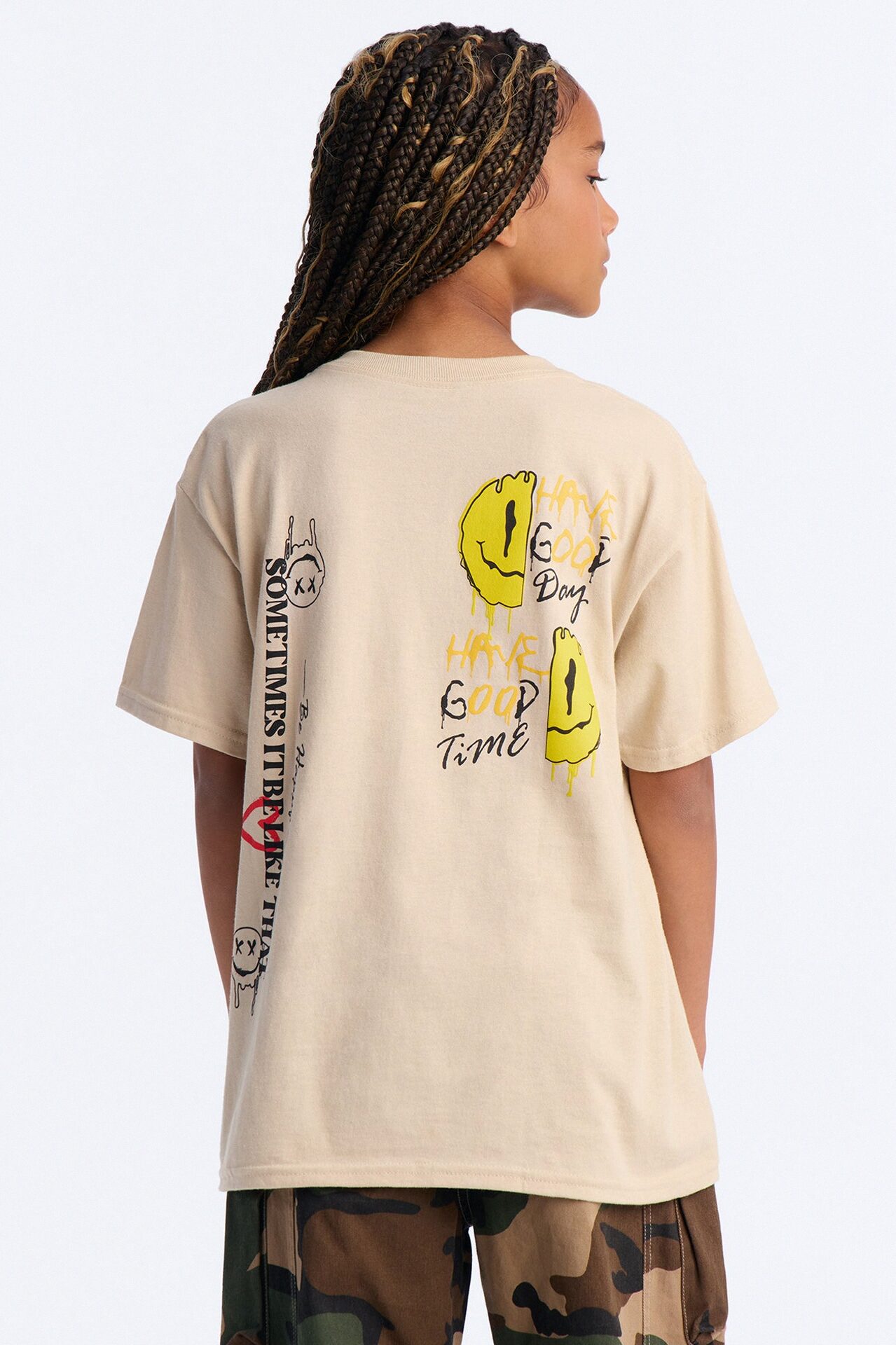 Mini Happy Happy Today Tee - Sand