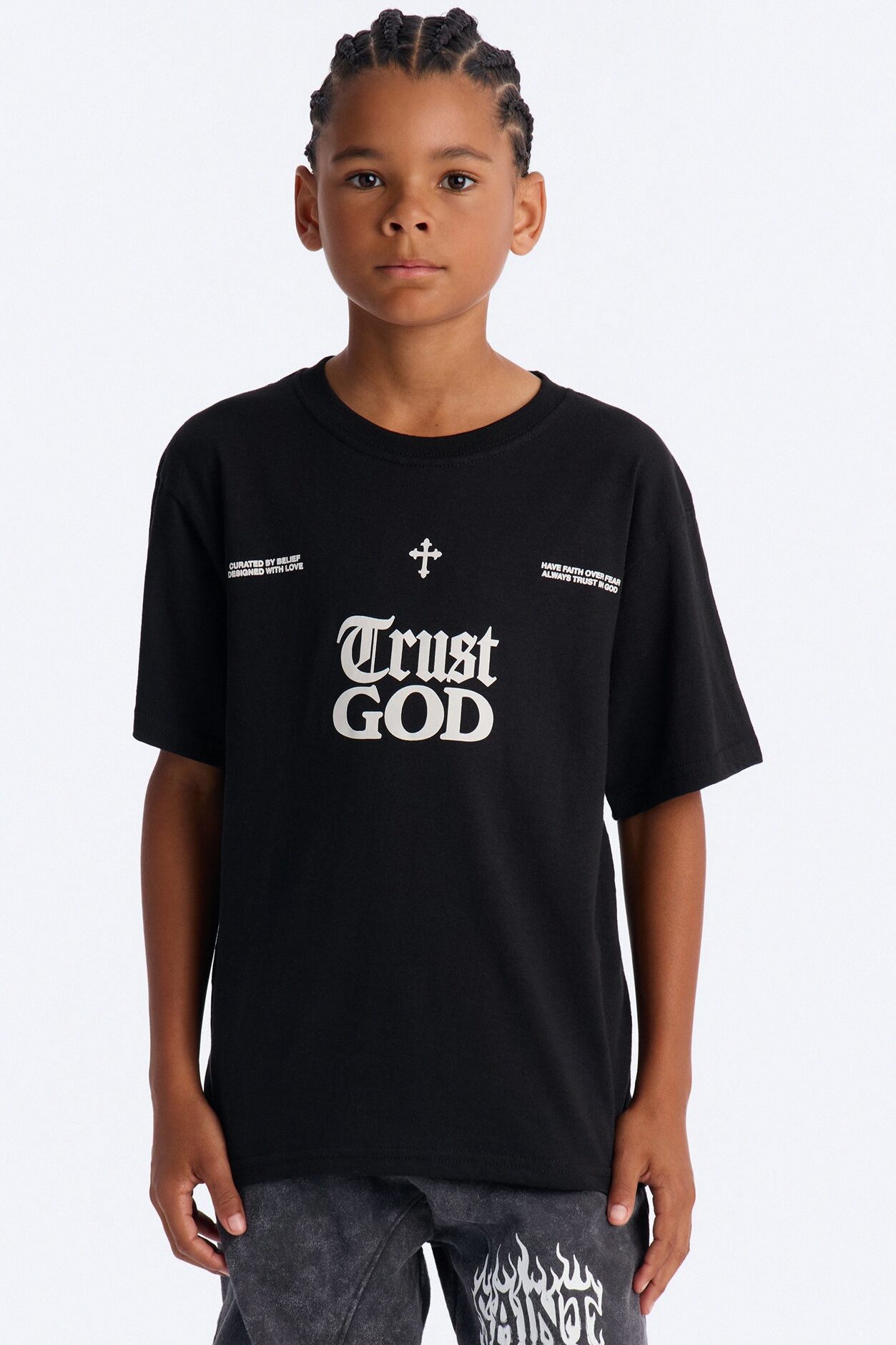 Mini Trust God Short Sleeve Tee - Black