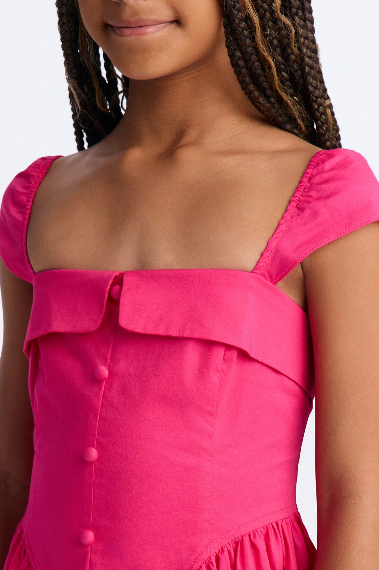 Mini Cleodora Poplin Mini Dress - Fuchsia