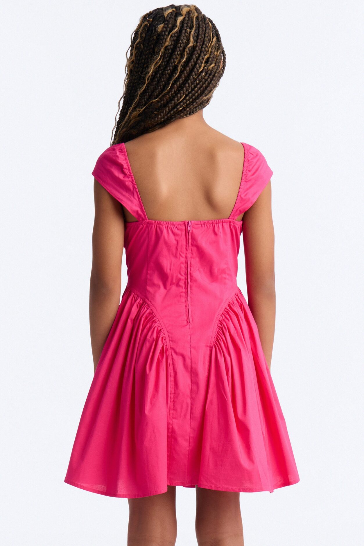 Mini Cleodora Poplin Mini Dress - Fuchsia