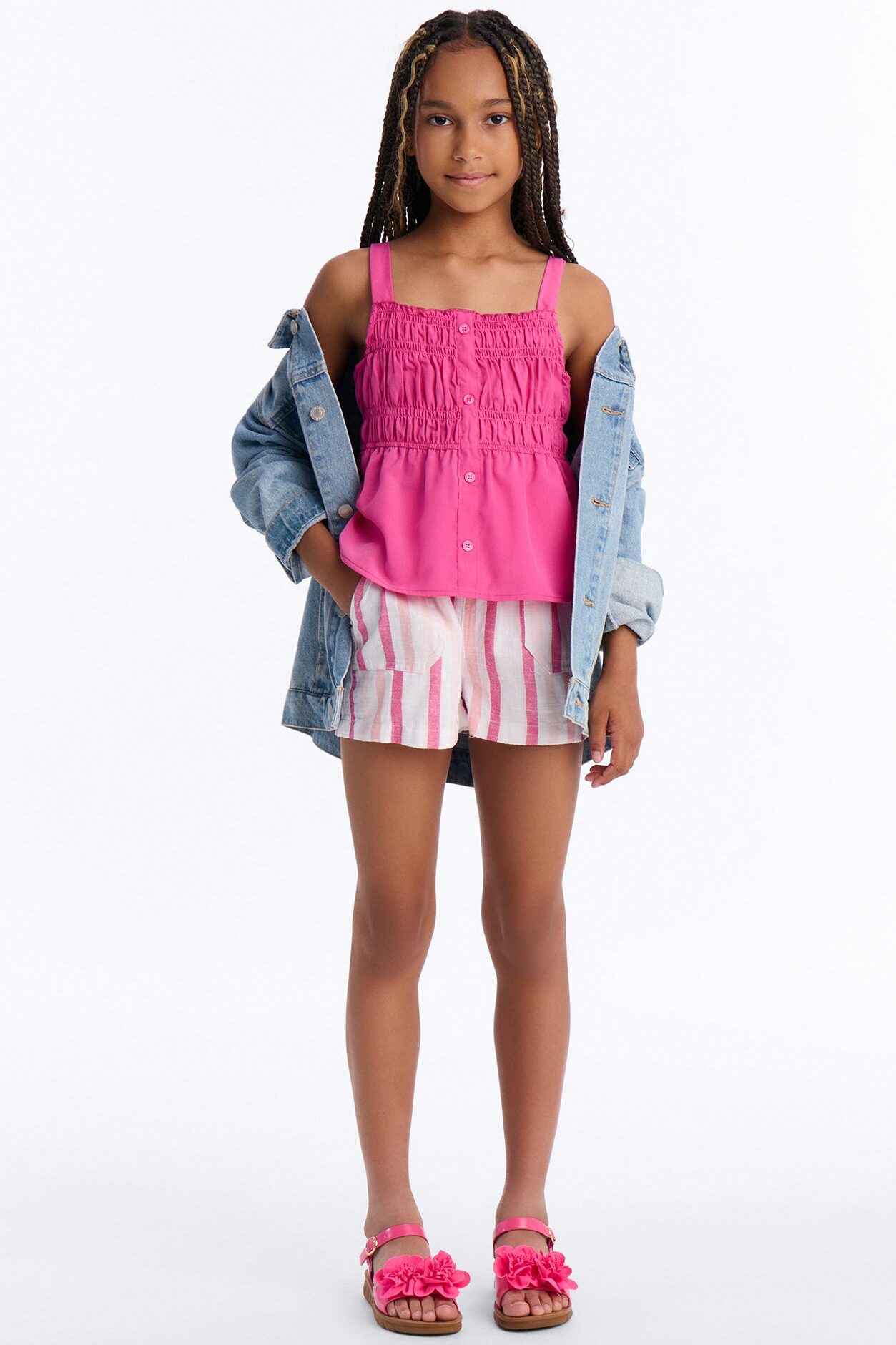 Mini Brighter Days Short Set - Fuchsia/combo