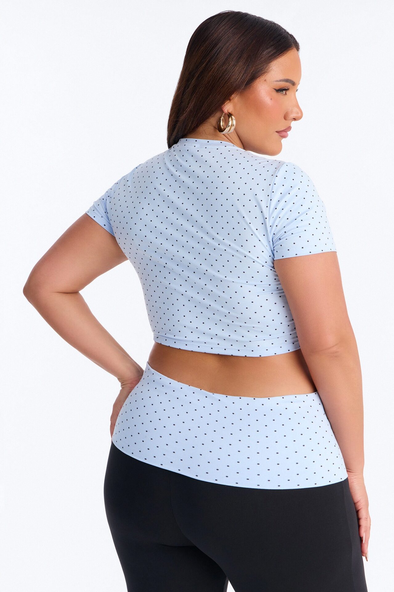 Cute N Casual Polka Dot Flare Legging Set - Blue/combo