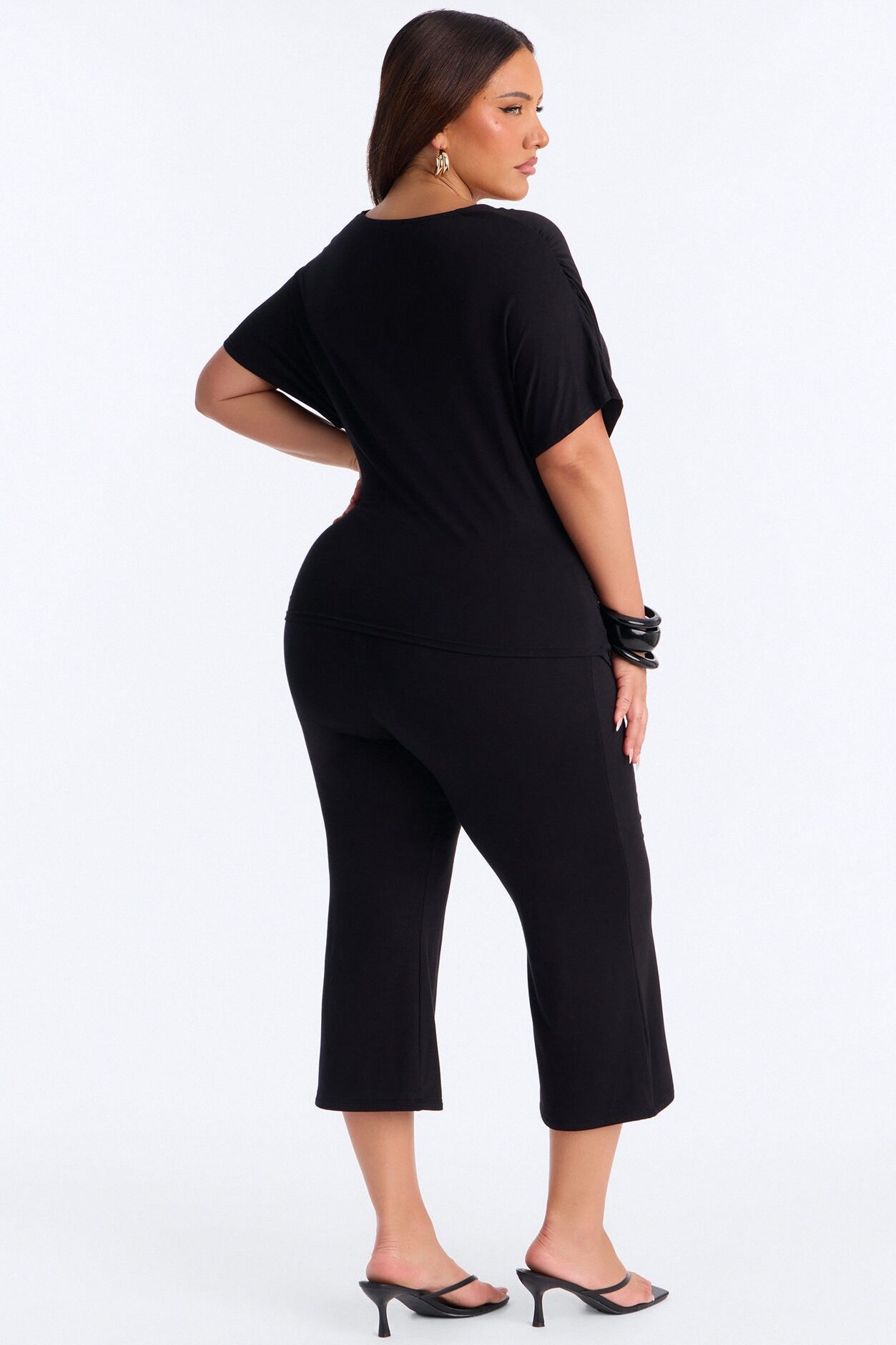 Carrie Cinched Capri Set - Black