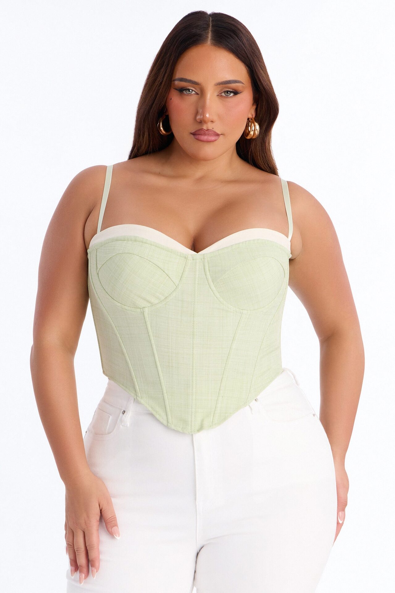 Heat Check Pinstripe Corset - Sage/combo