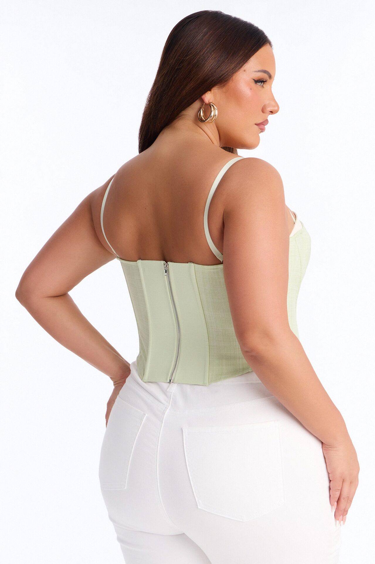 Heat Check Pinstripe Corset - Sage/combo