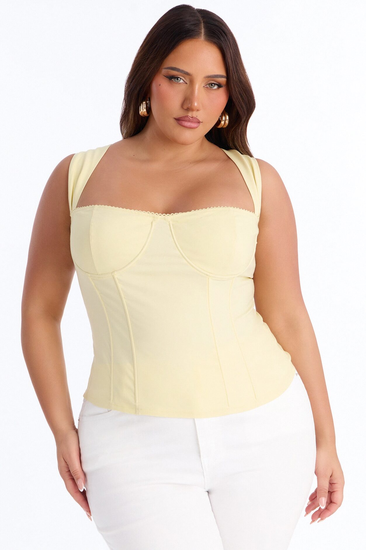 Always Around You Corset Top - Yellow