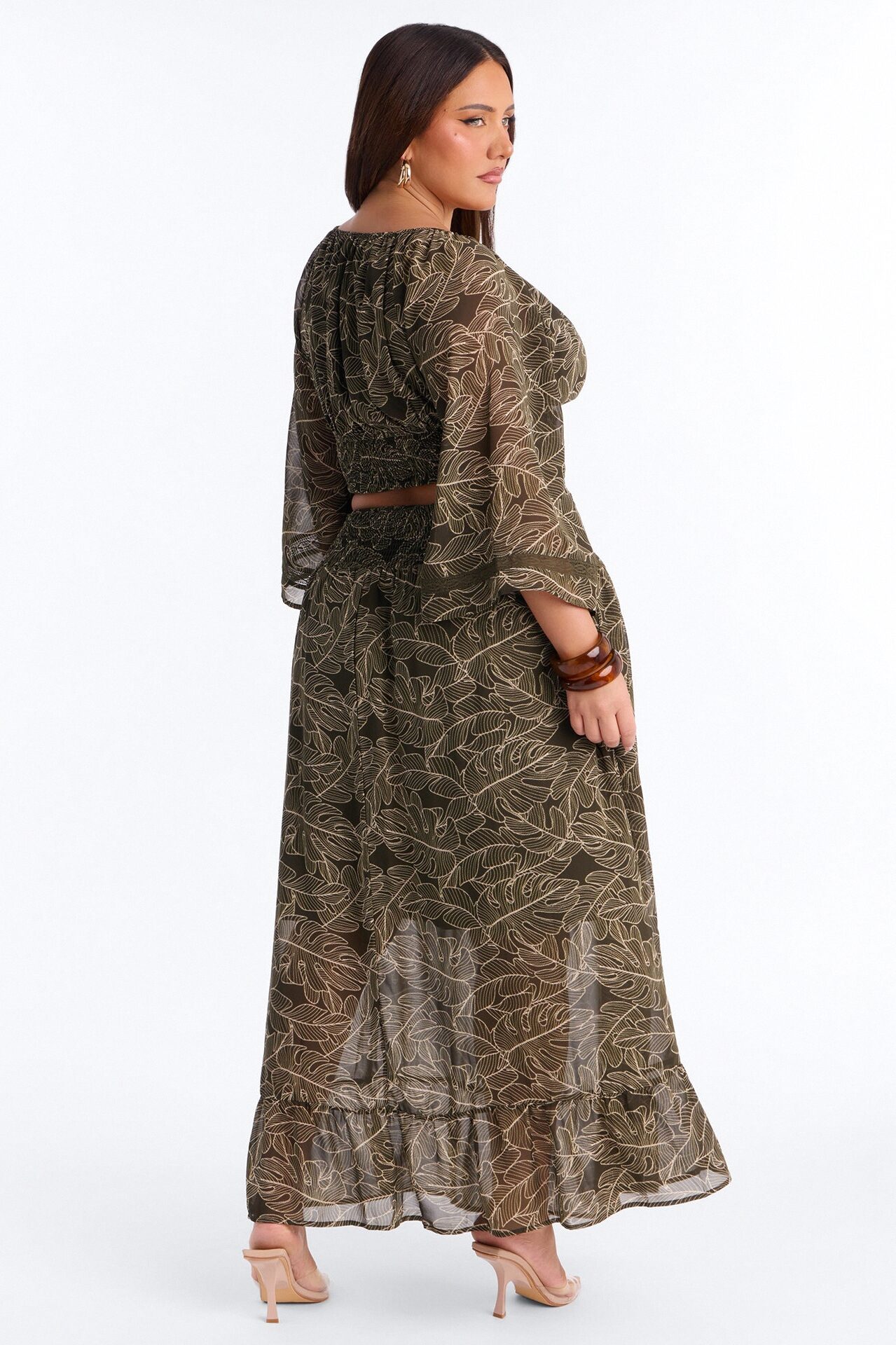 Palm Hours Skirt Set - Olive/combo