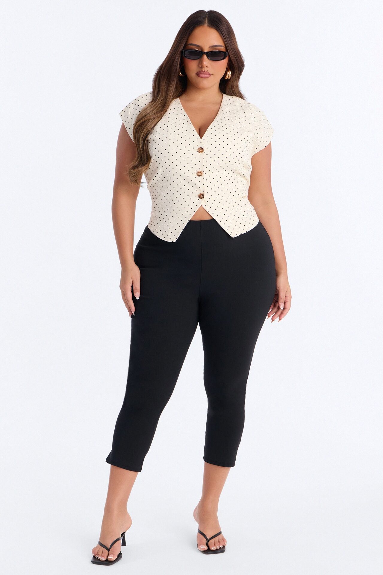 Day Made Polka Dot Twill Top - Cream/combo