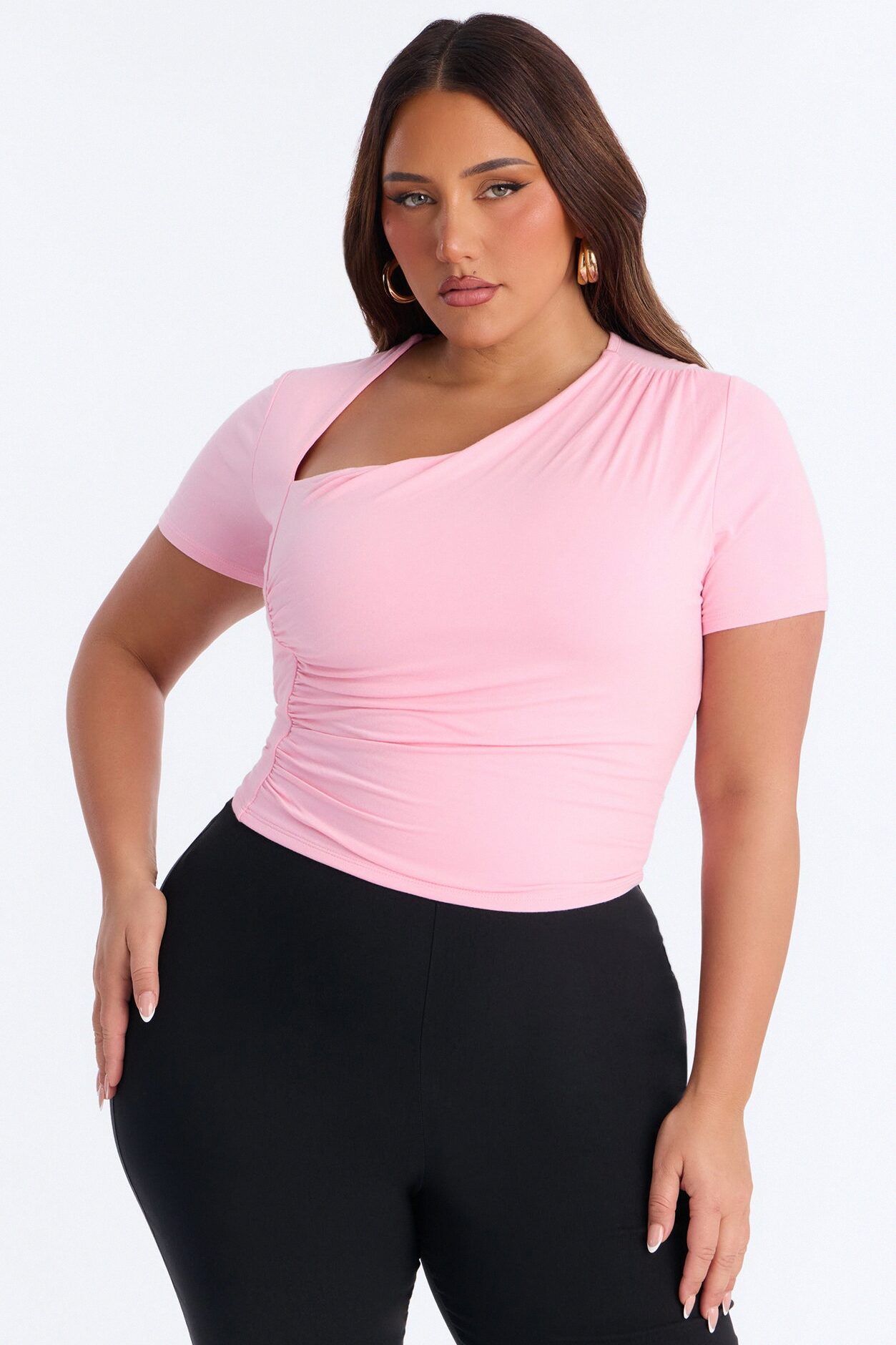 Lost Your Chance Short Sleeve Ruched Top - Pink