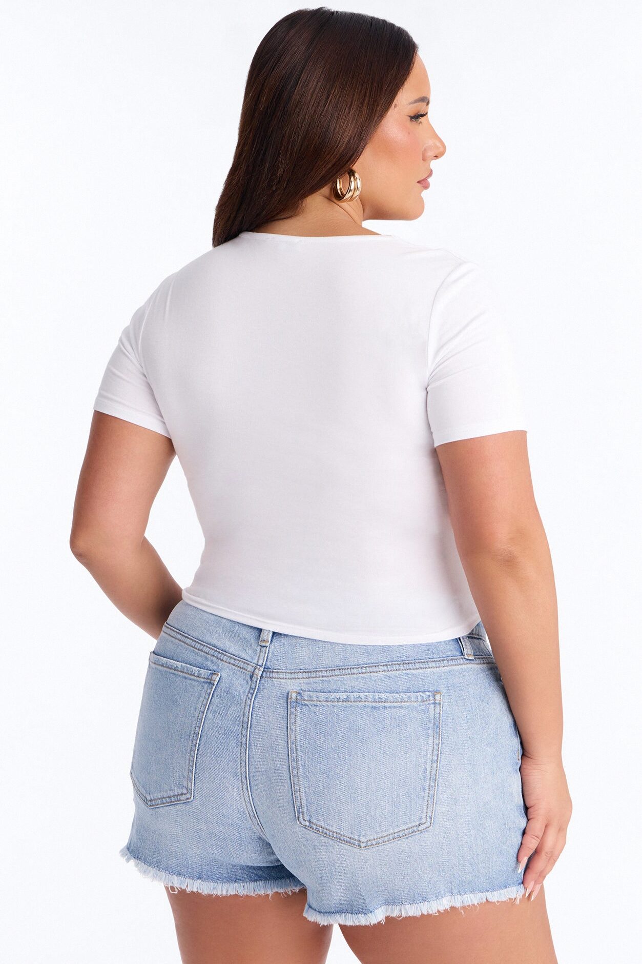 Lost Your Chance Short Sleeve Ruched Top - White