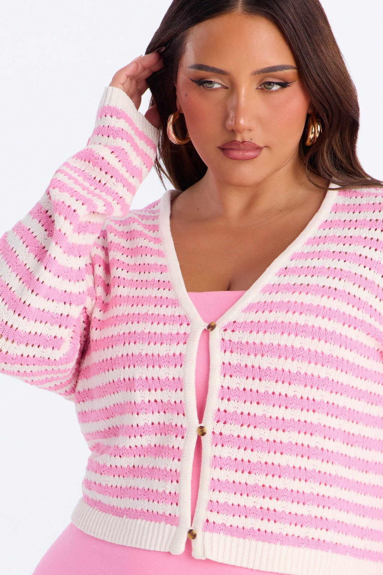 Gigi 2 Piece Maxi Dress Cardigan Set - Pink