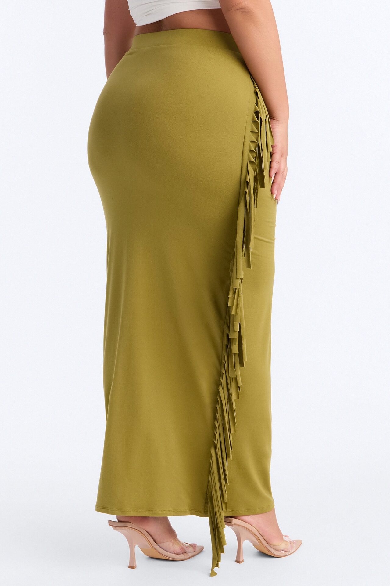 Going Places Fringe Maxi Skirt - Green