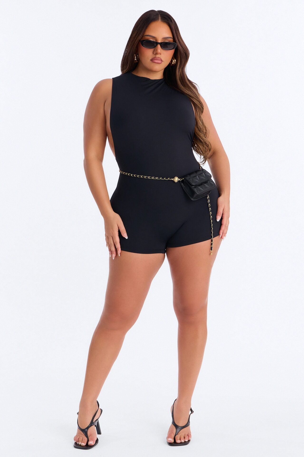 Less Is More Double Lined Micro Romper - Black