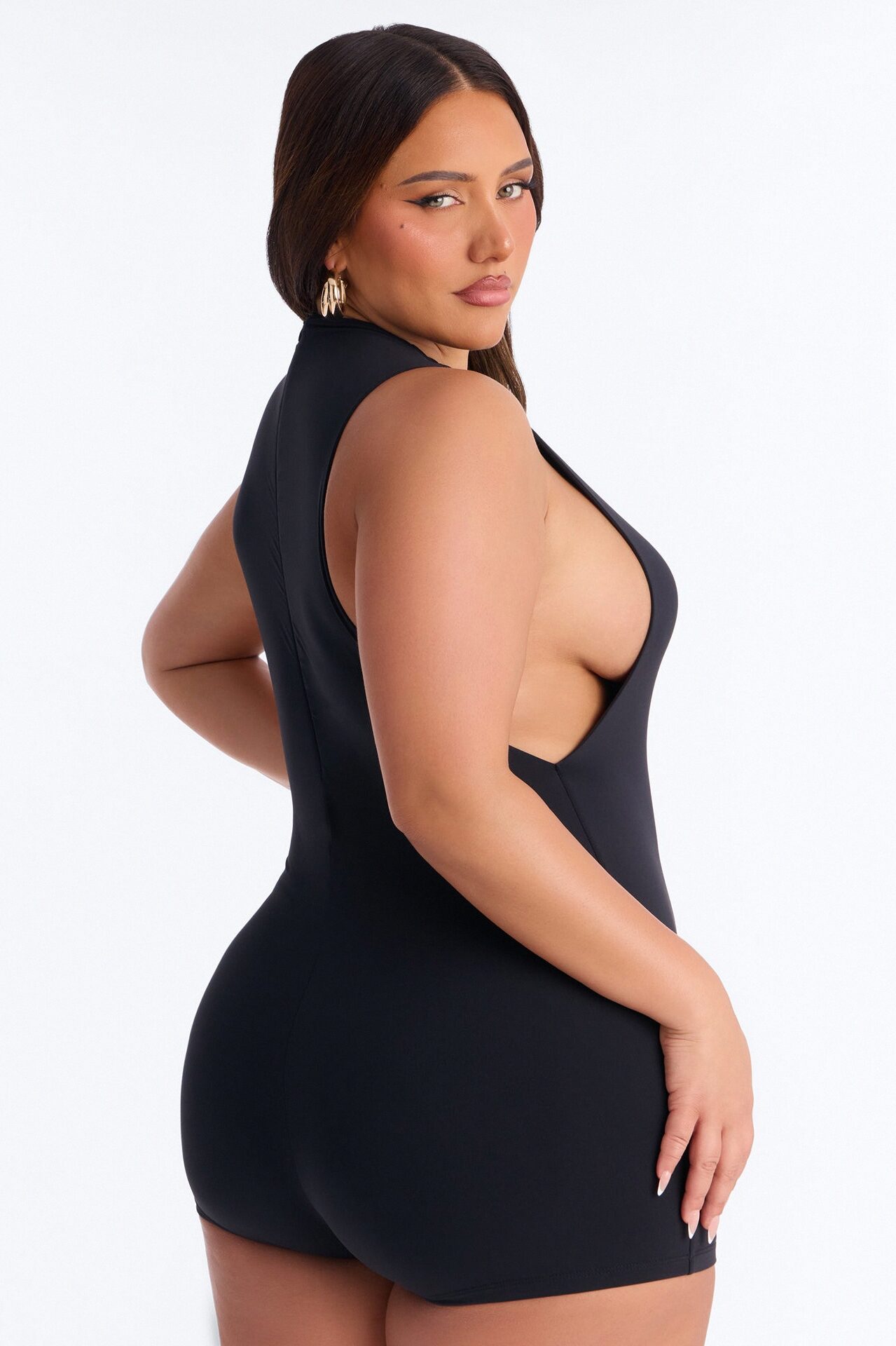 Less Is More Double Lined Micro Romper - Black