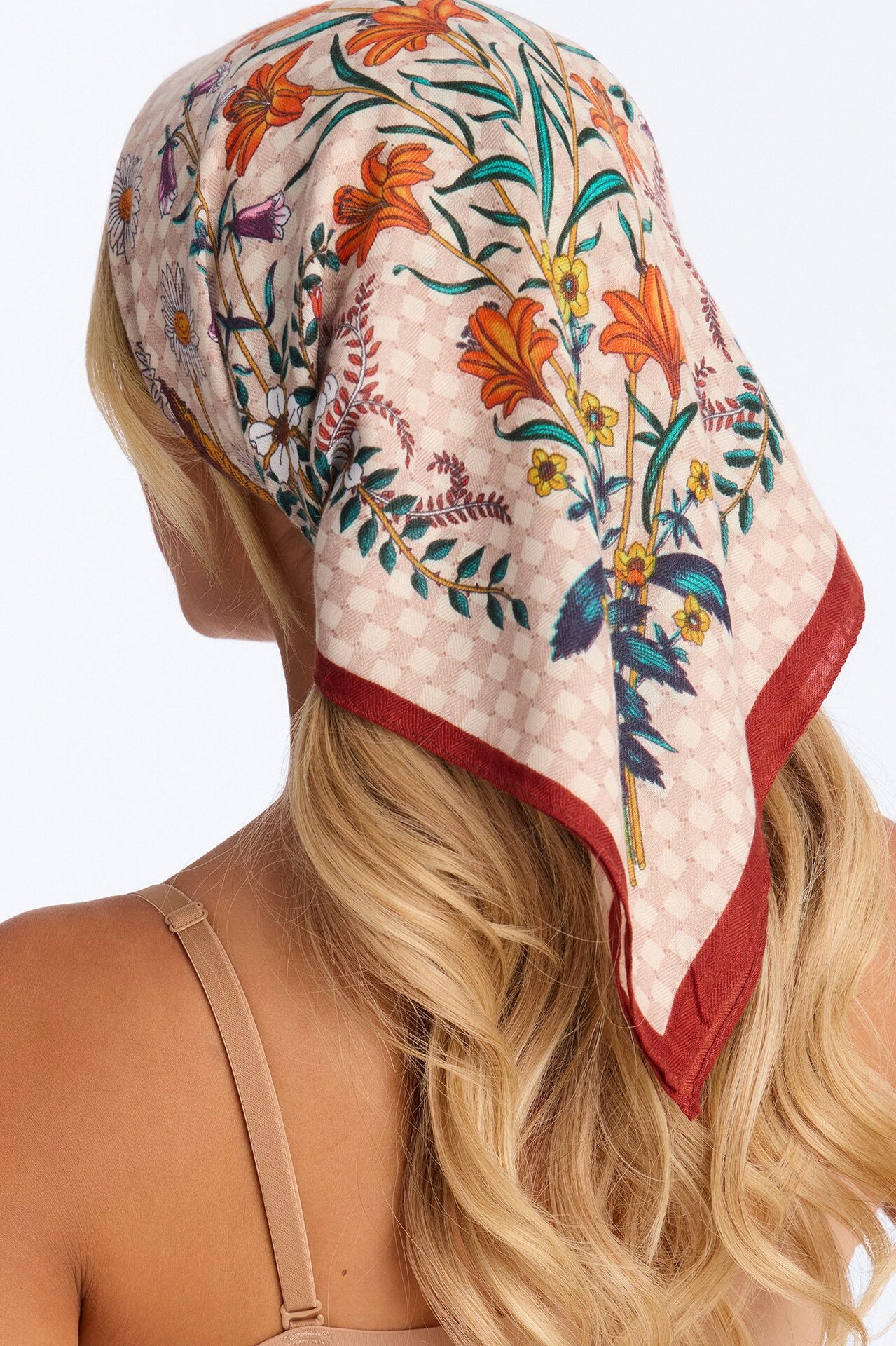 Such A Spring Floral Head Scarf - Rust