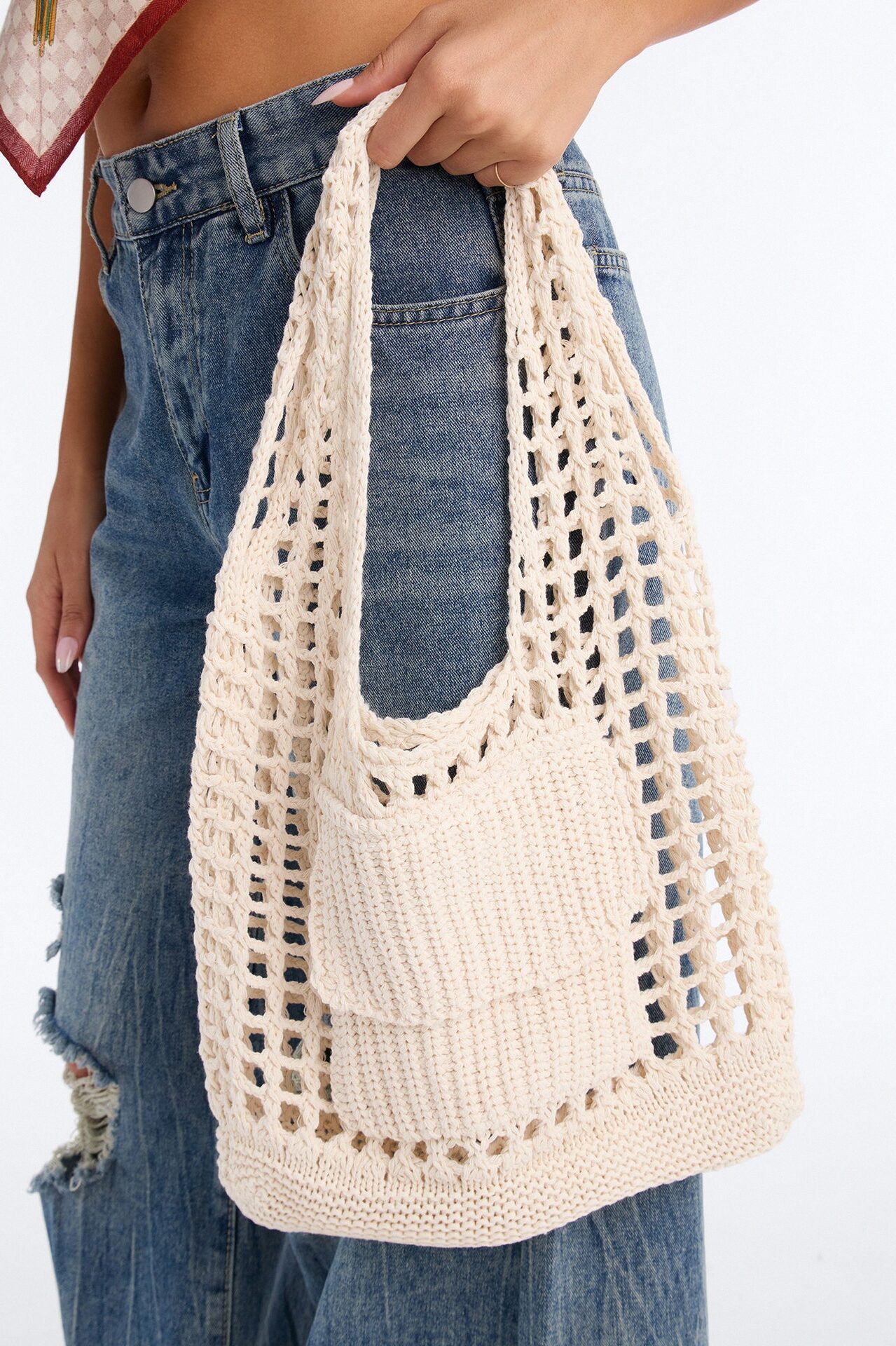 Farmer's Market Stroll Crochet Bag - Ivory