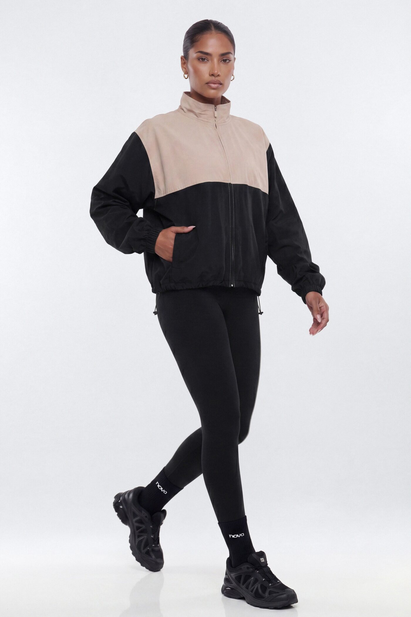 CoreNylon Colorblock Full Zip Jacket - Black/combo