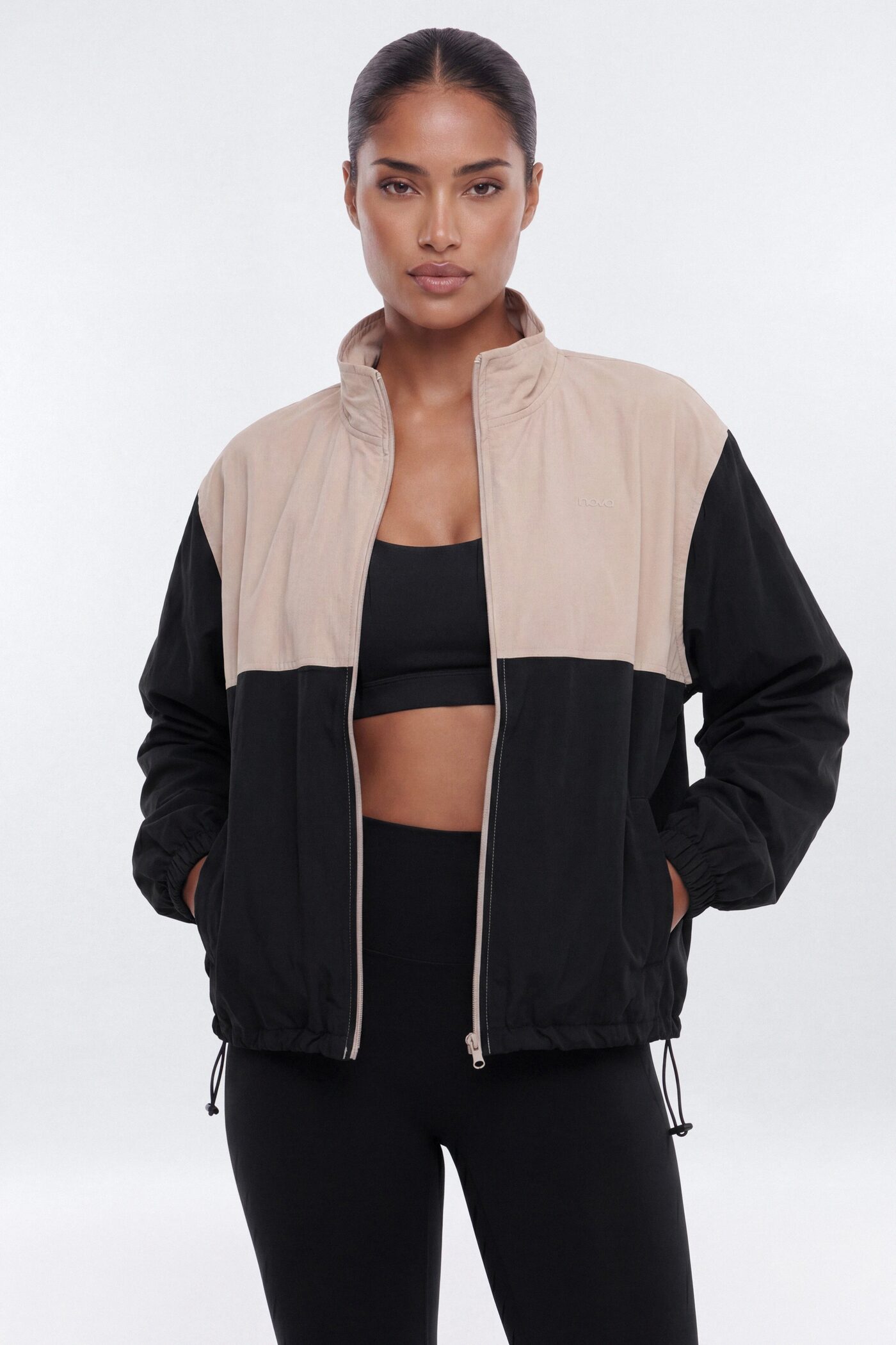 CoreNylon Colorblock Full Zip Jacket - Black/combo