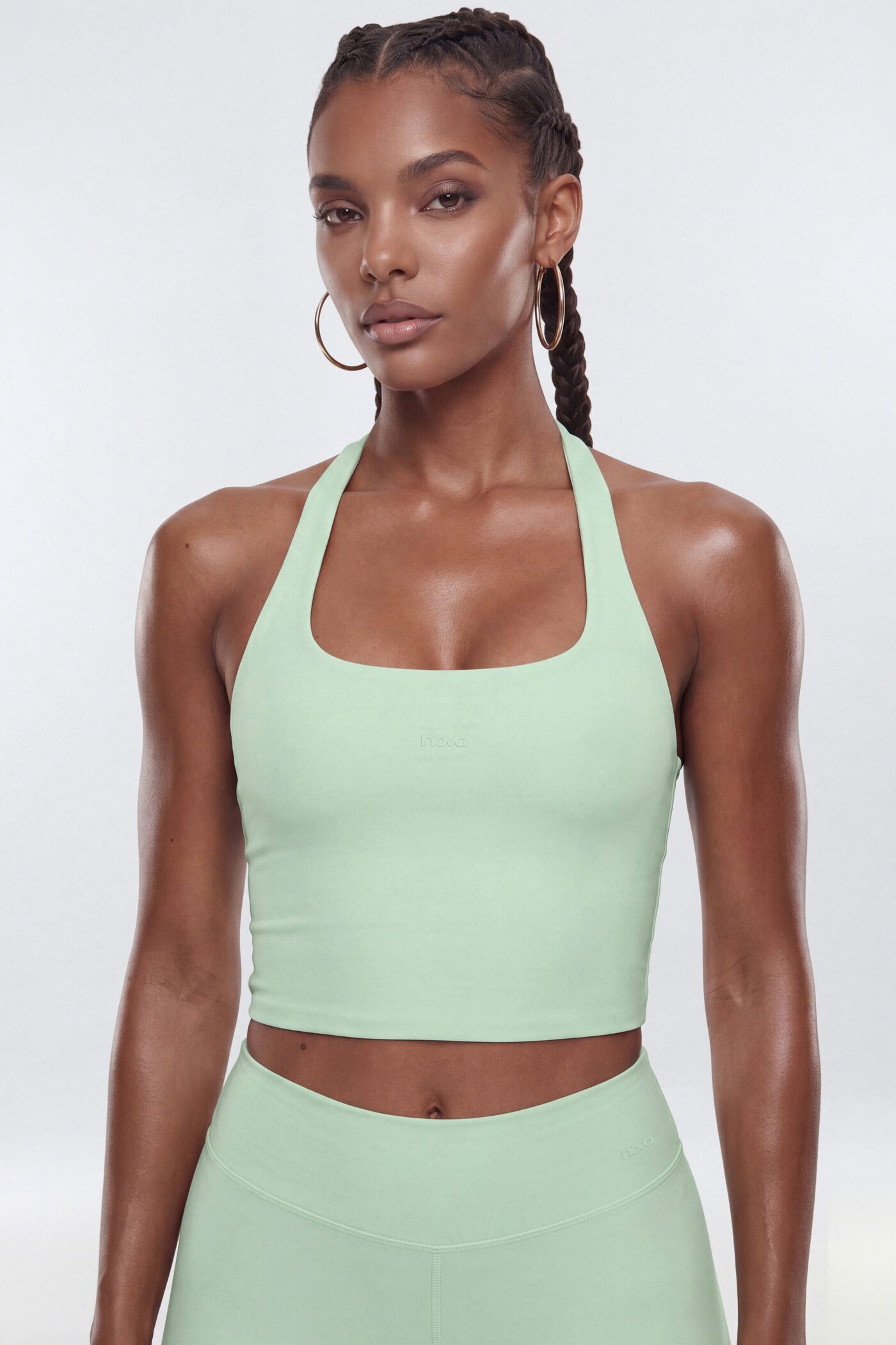 ButterSoft Racer Back Halter Sports Top - Cool Mint