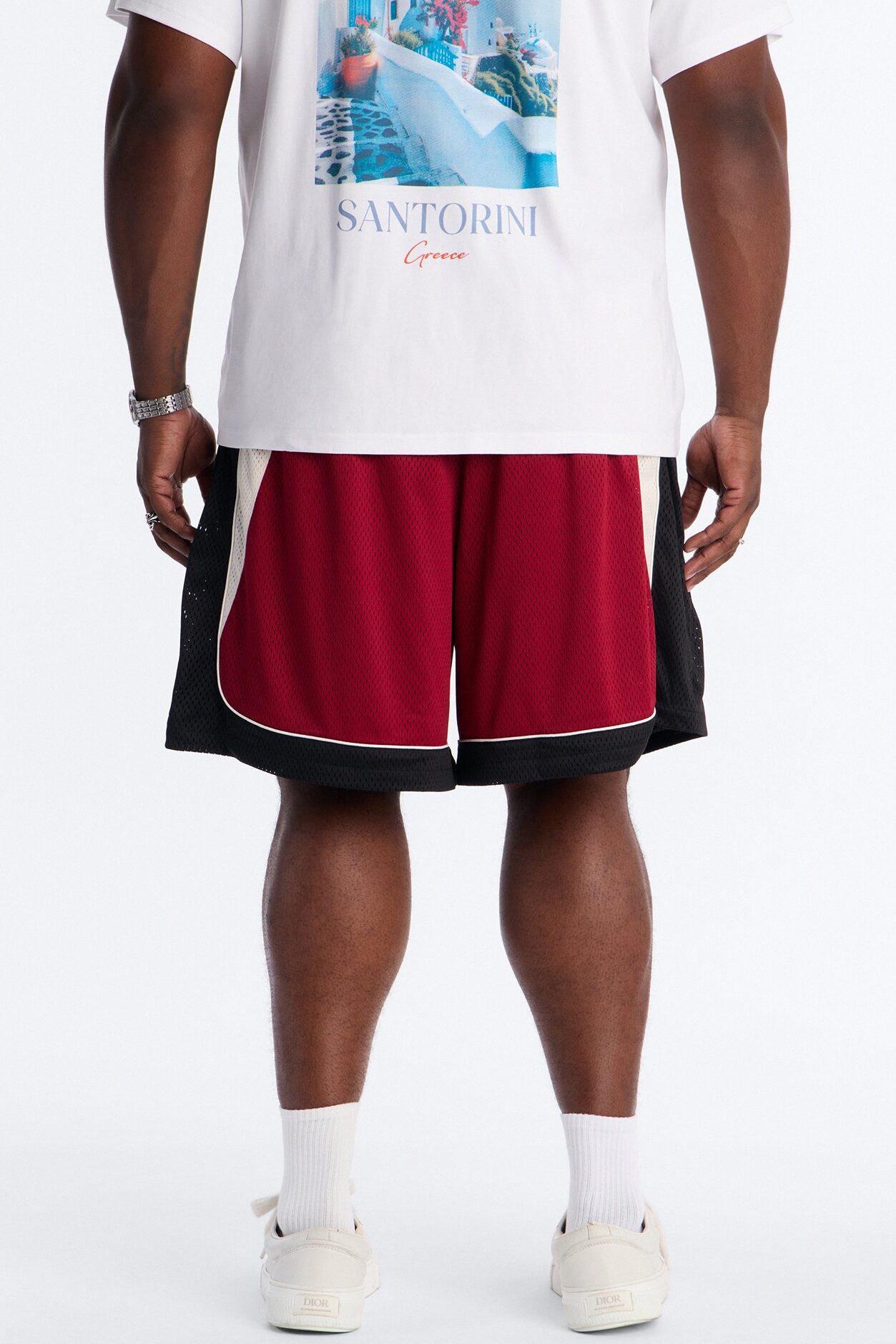 Marcello Relaxed Mesh Short - Red/combo