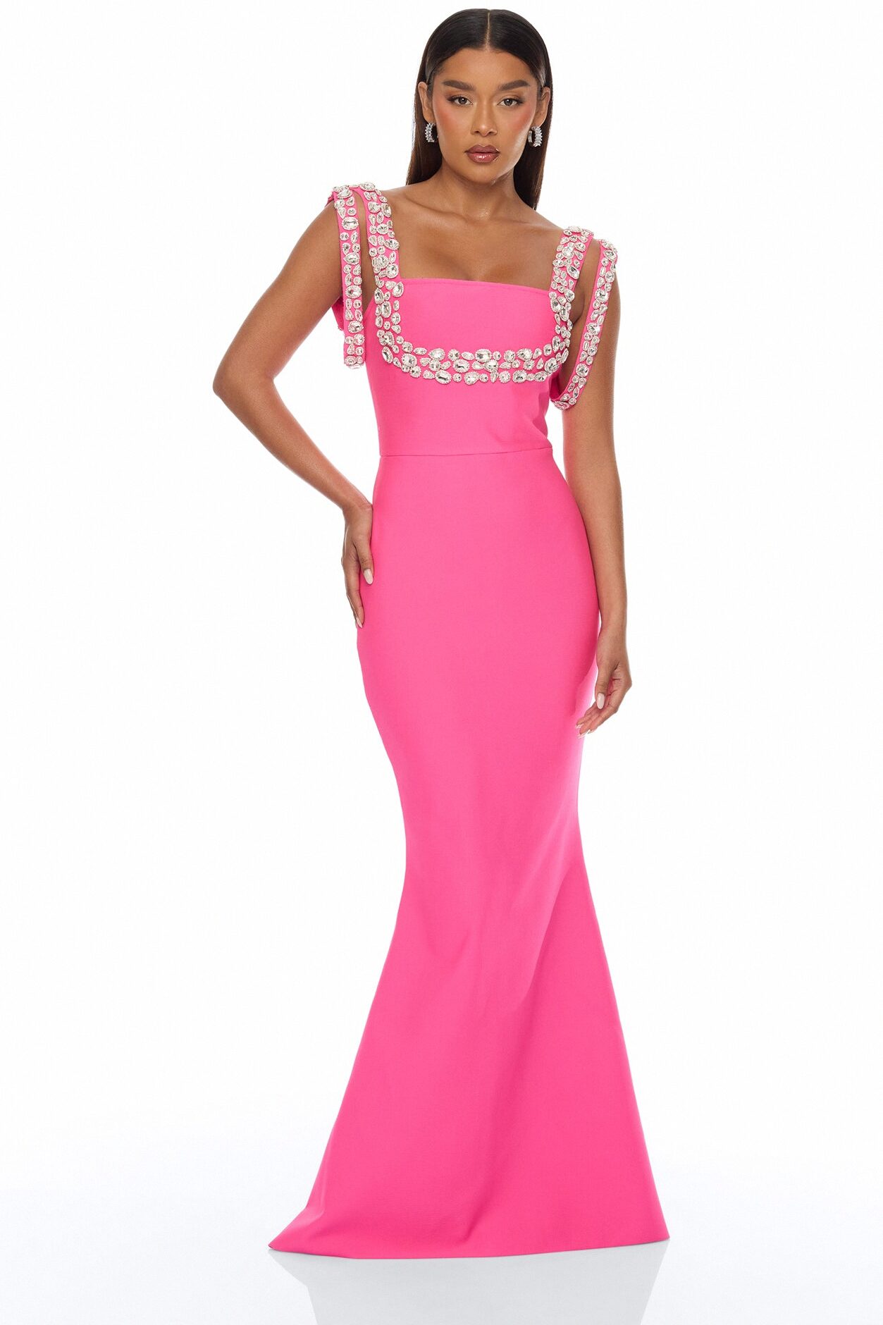 Masie Bandage Gown - Hot Pink
