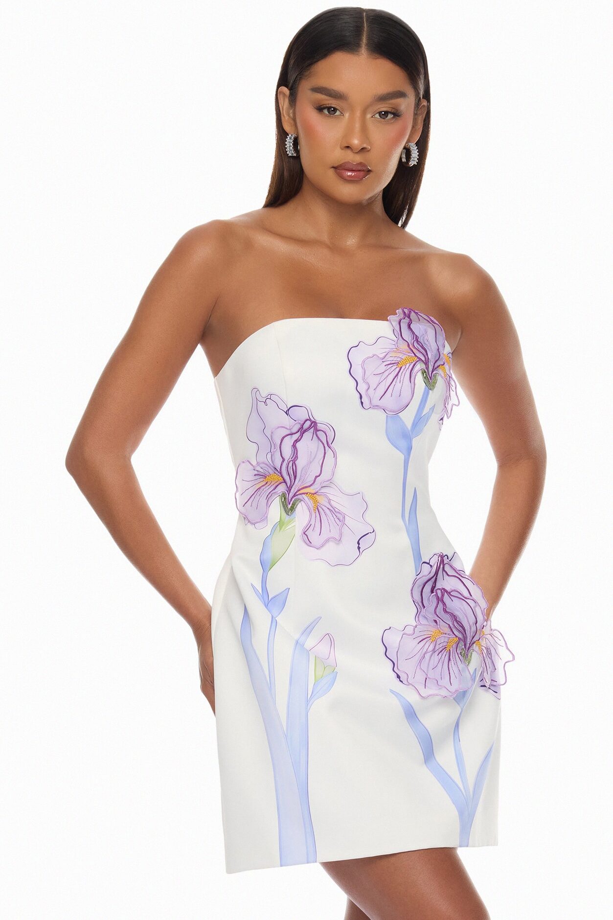 Hopeless Romantic Floral Mini Dress - Purple/combo