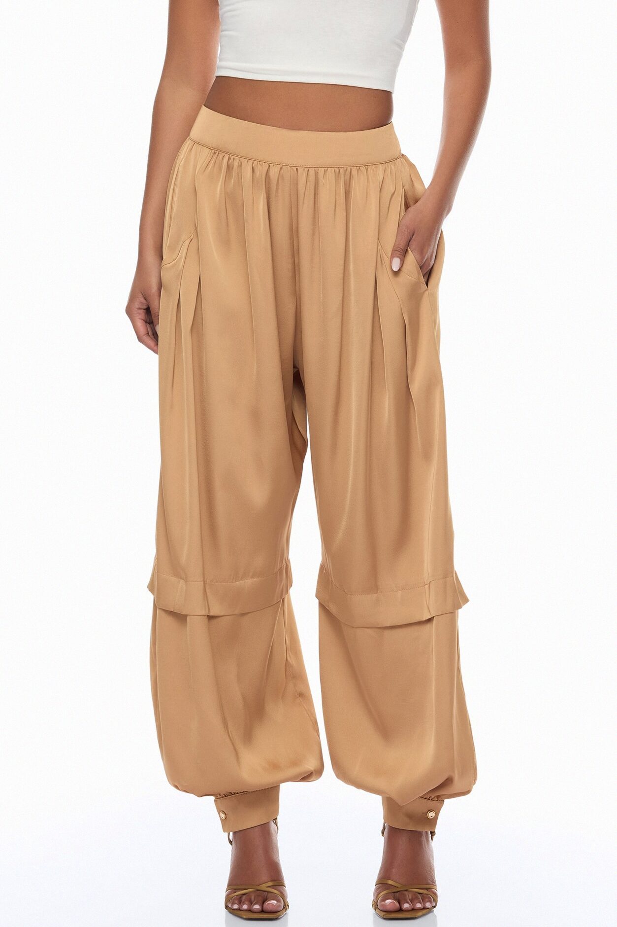 Cathryn Satin Balloon Pant - Gold
