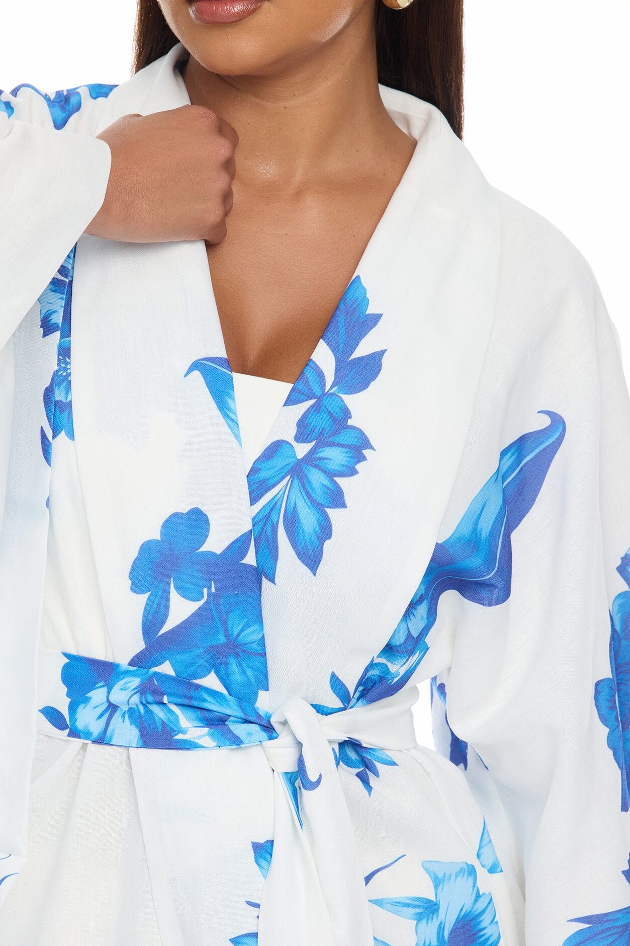In The Cabana Kimono Maxi Dress - Blue/combo
