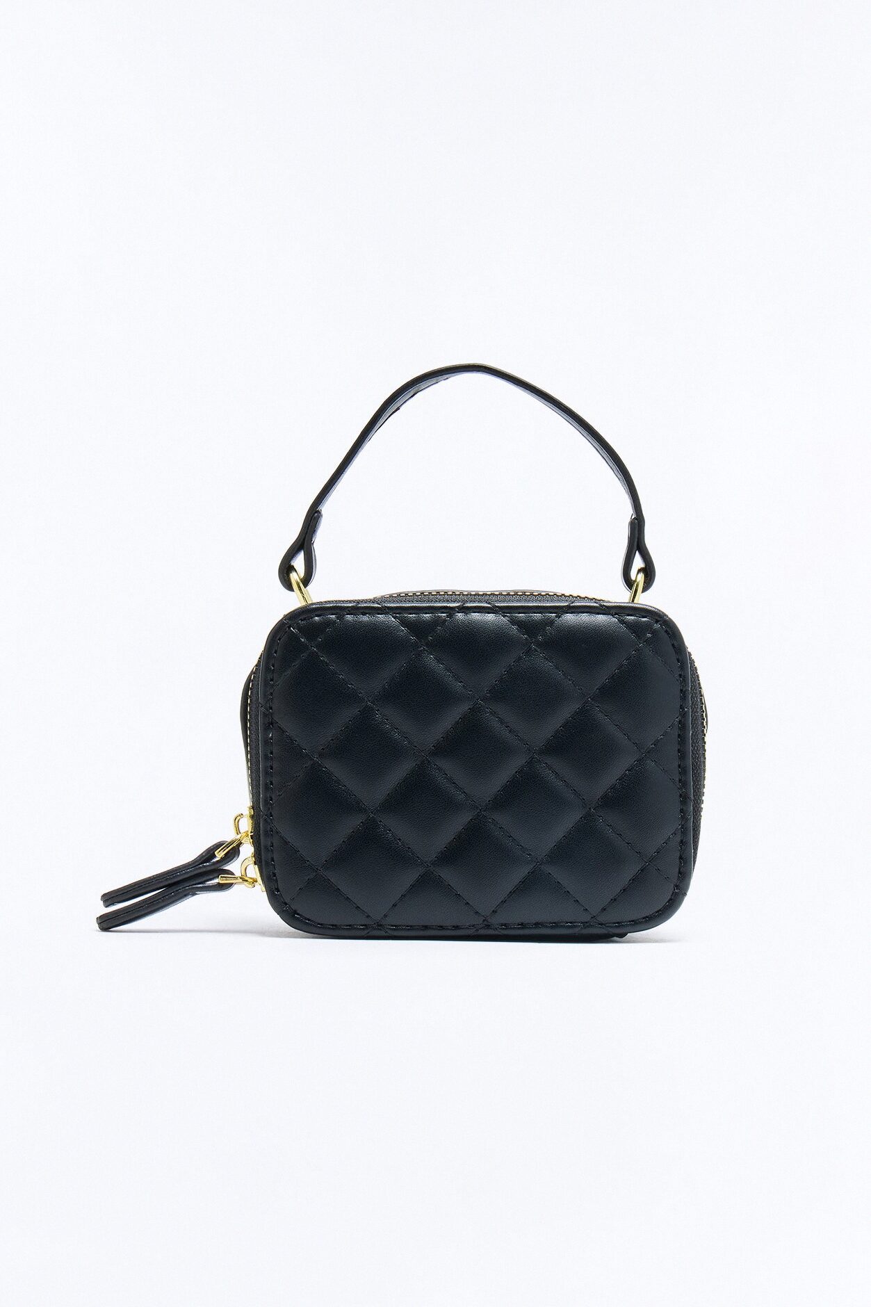 On The Go Mini Faux Leather Crossbody Handbag - Black